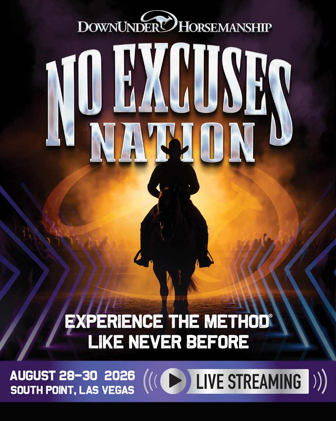 Downunder Horsemanship Facebook ad: No Excuses Nation.