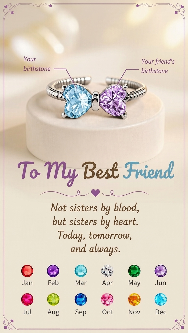 Belovejewel.uk Facebook ad: For Friend-Not Sisters By Blood But Sisters By Heart…