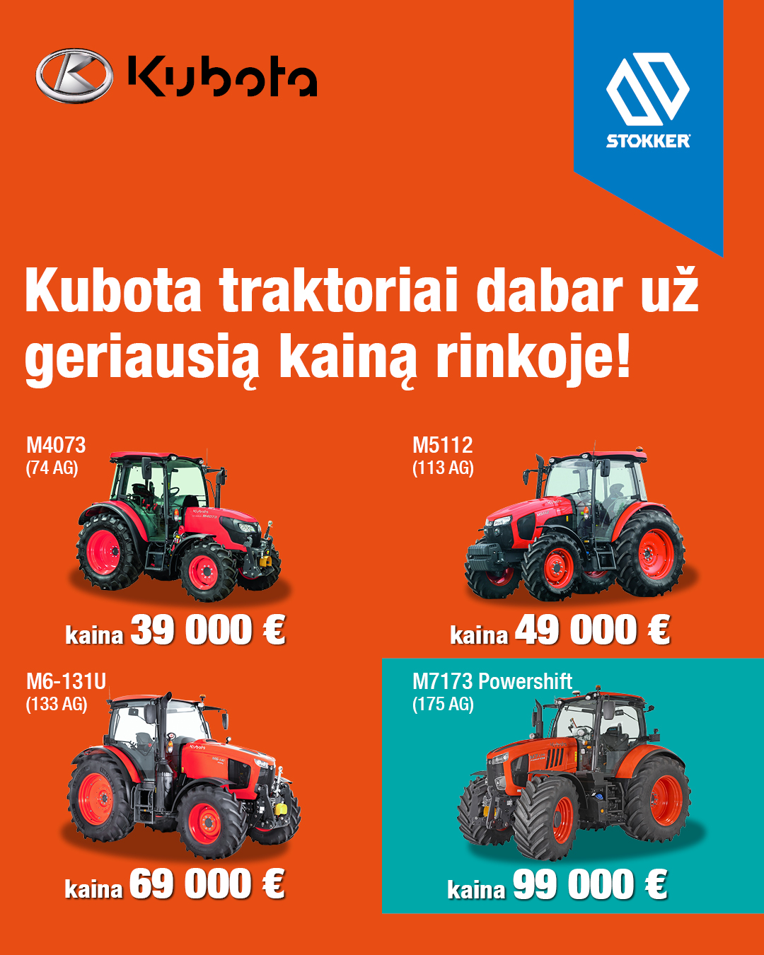 Stokker Lietuva Facebook ad: Traktorių kainos nuo 39 000€