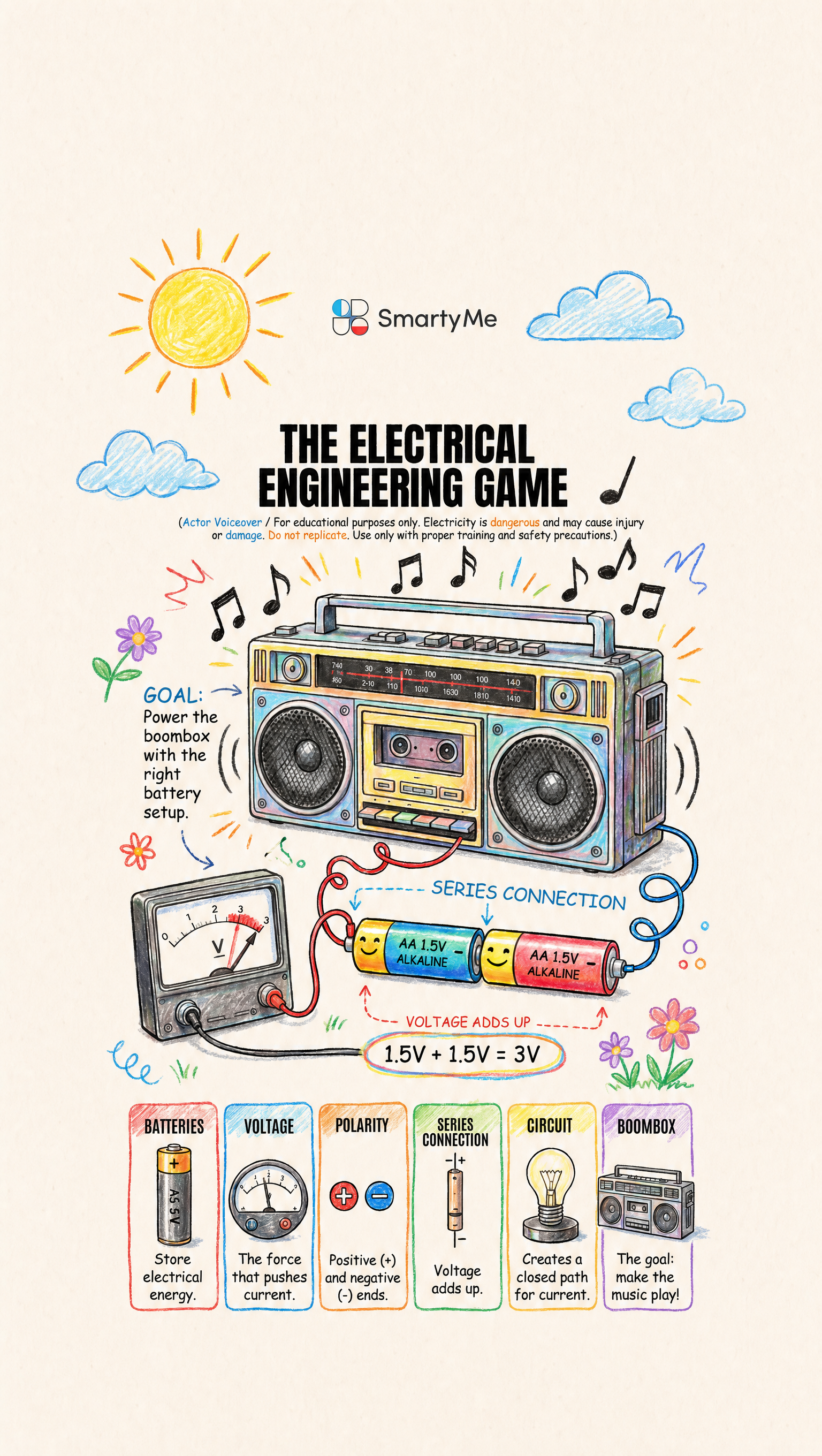 SmartyMe: Electricity Mindset Facebook ad: Replace scrolling with addictive Electricity lessons