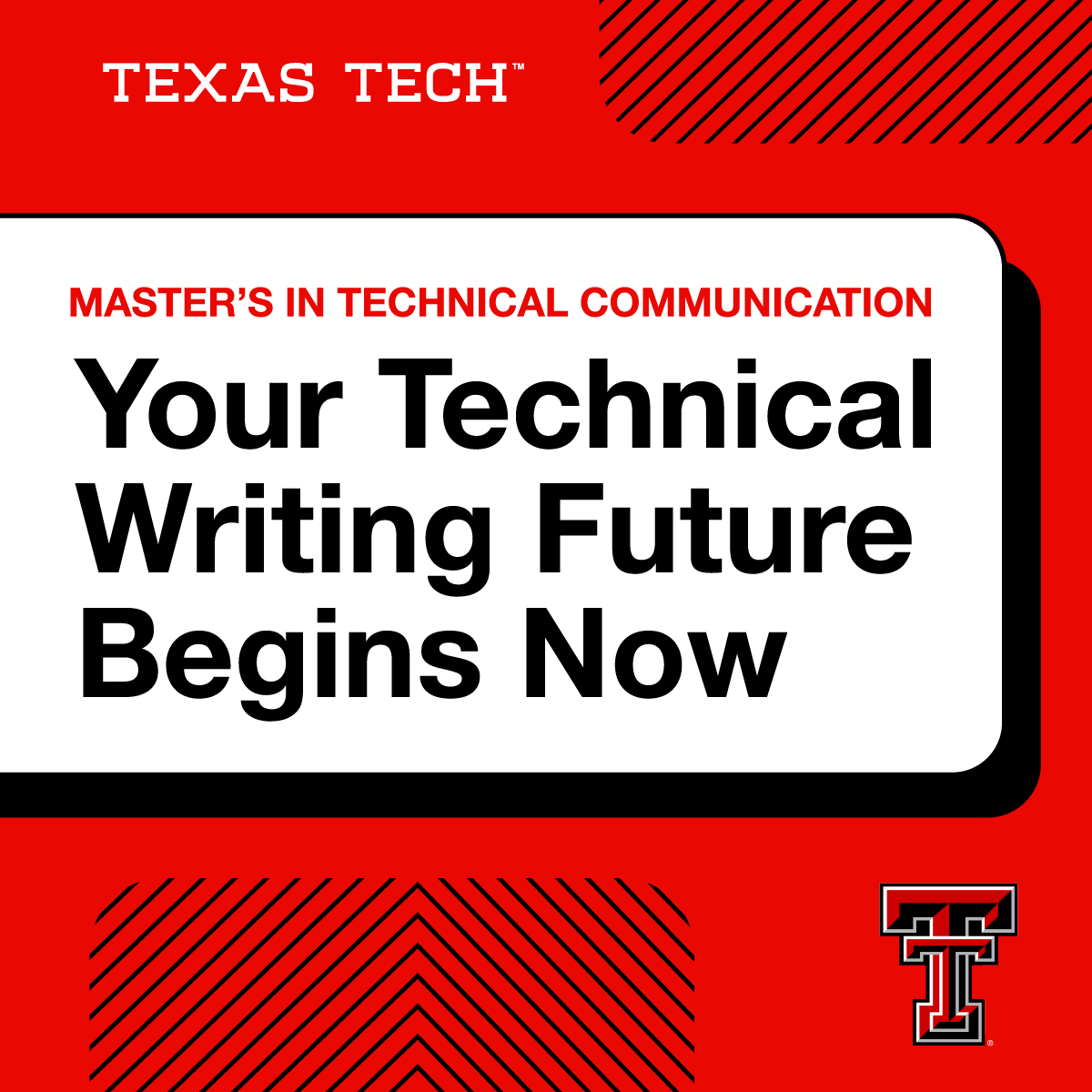 Texas Tech University Facebook ad: Master Communication Skills, Advance Your Career