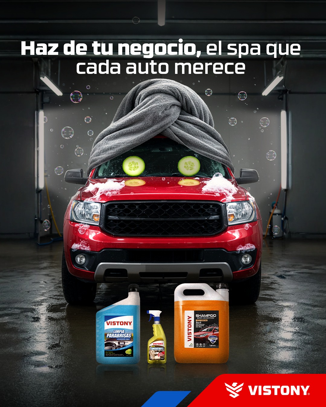 Vistony Ecuador Facebook ad: Con nuestros productos de limpieza, cada auto que…