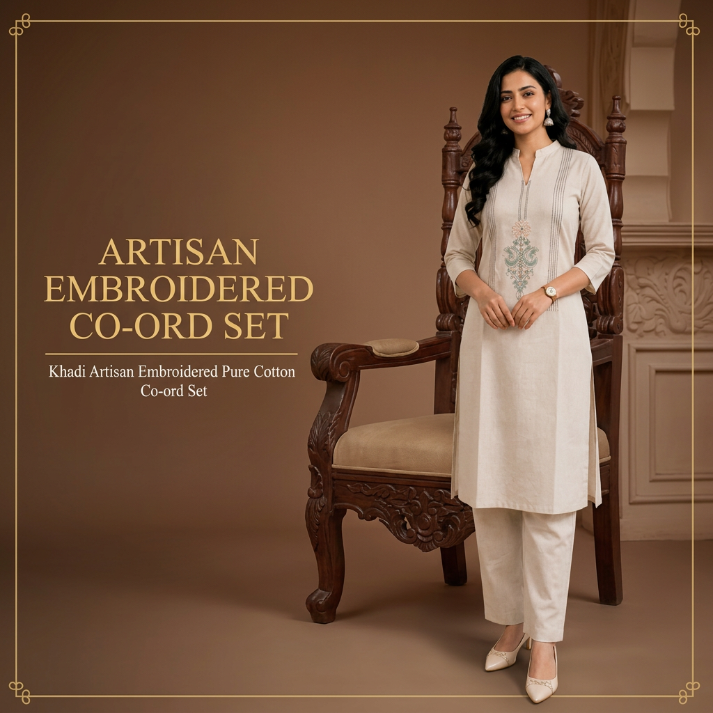Sakta.com Facebook ad: Elegant Co-ord Set in Linen Cotton