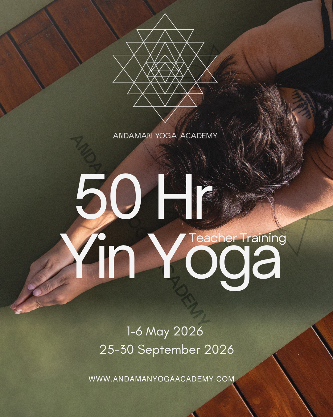 Andaman Yoga Academy Facebook ad: 50-Hour Yin Yoga Course in Paradise
