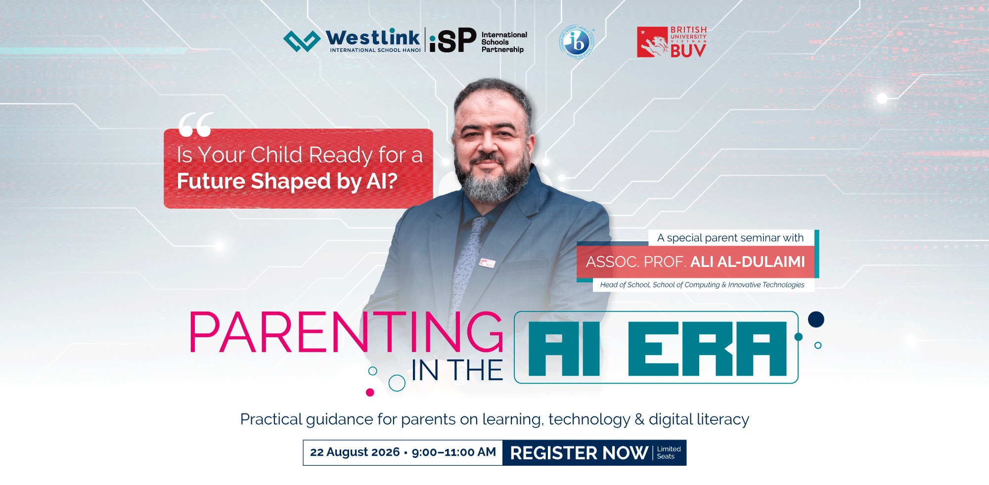 Westlink International School Hanoi Facebook ad: Parenting in the AI Era | AI Parent Seminar in Hanoi 2026