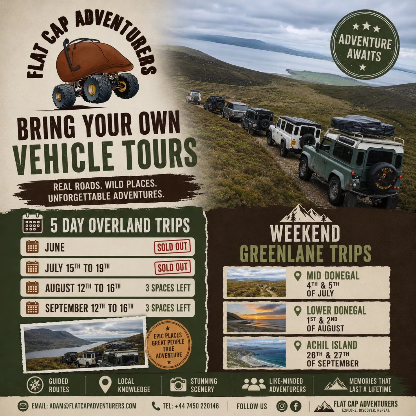 Flat Cap Adventurers - 4x4 Facebook ad