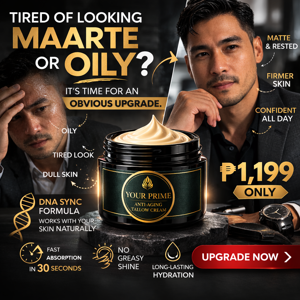 Your Prime - Anti-Aging Tallow Cream Facebook ad: Why most men’s skincare fails in the Philippine humidity.