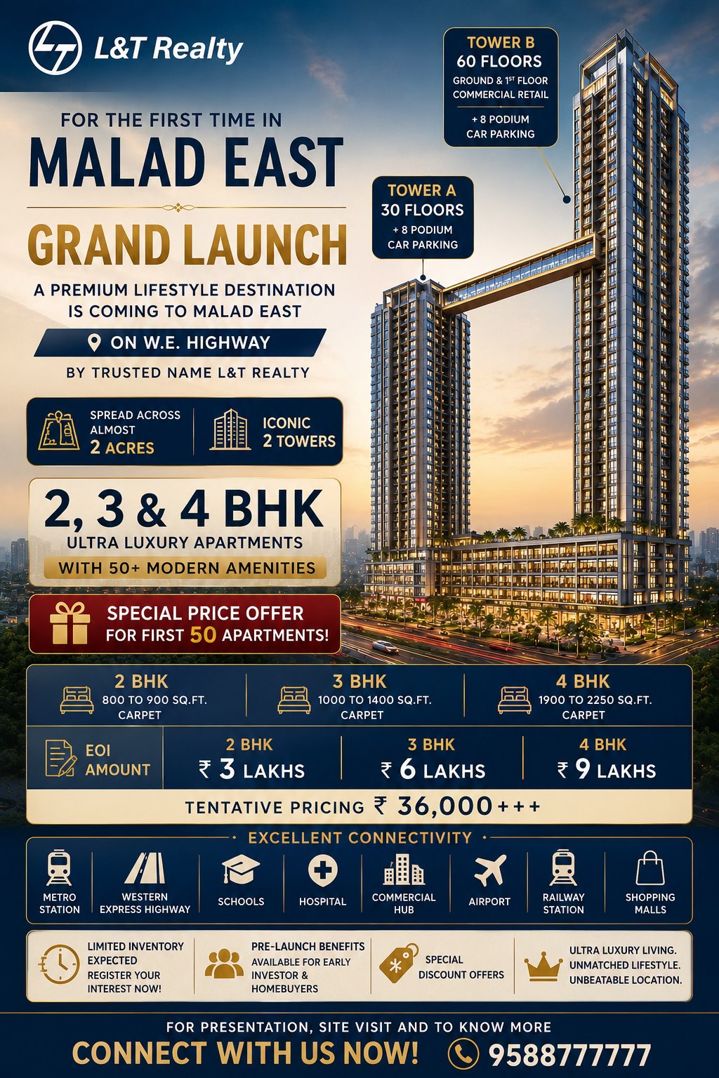 Jaipuria Estate Agency Facebook ad: L&T Realty | Malad East | Pre Launch…