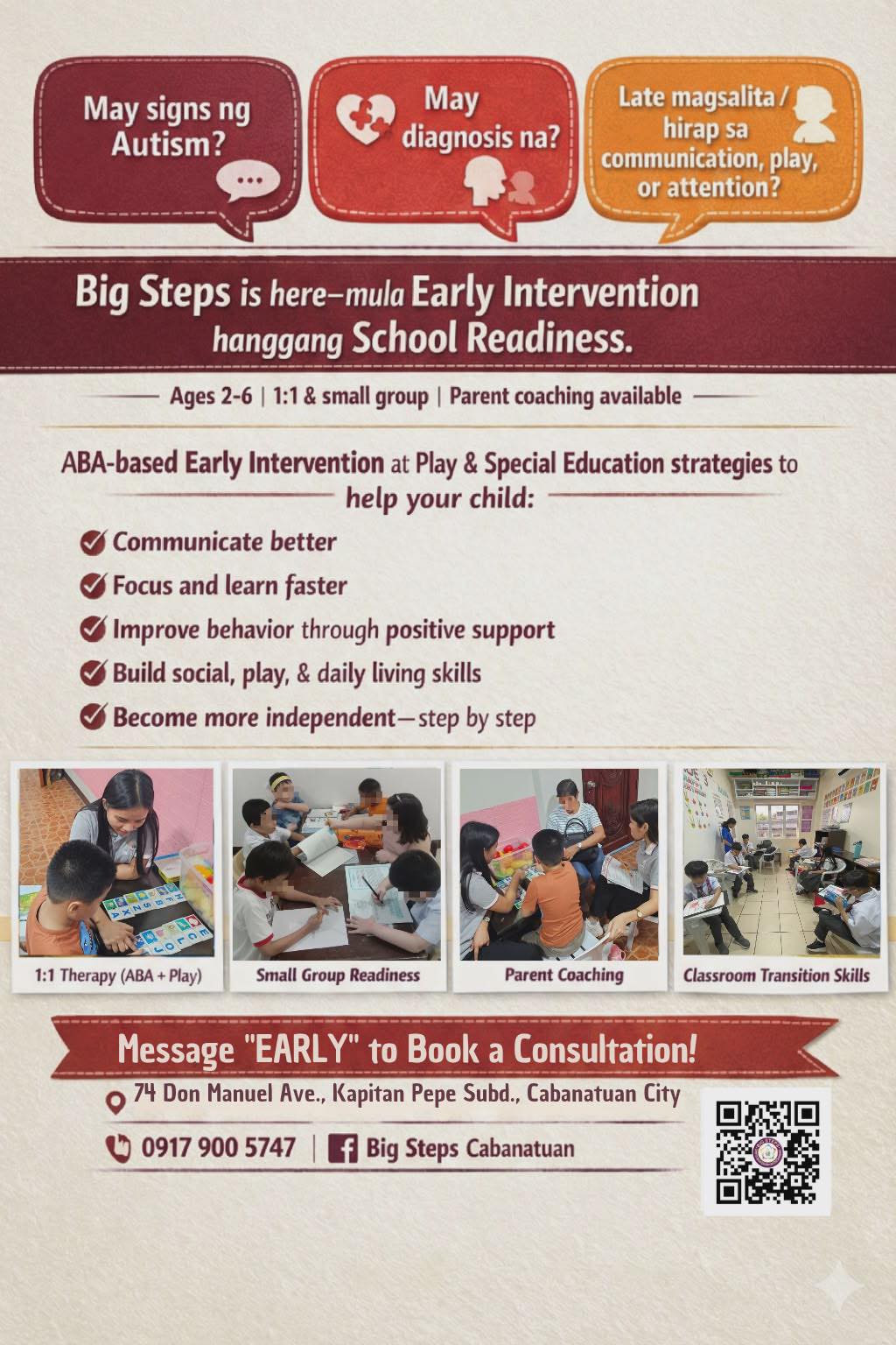 Big Steps Center For Special Education and Child Development Inc. Facebook ad