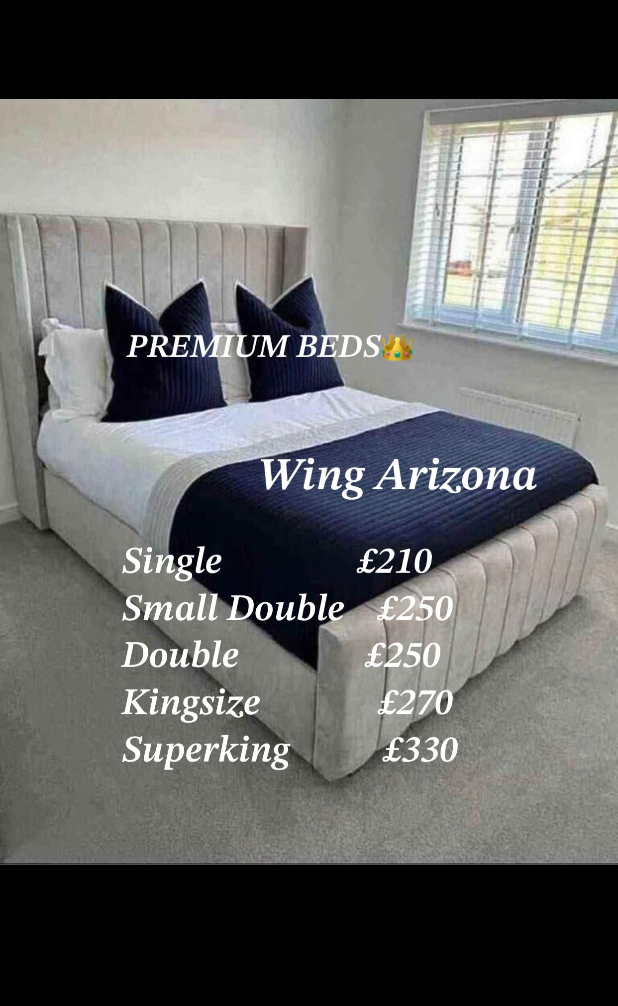 Premium Beds Facebook ad: BIG SALE! 50% OFF + FREE DOORSTEP DELIVERY