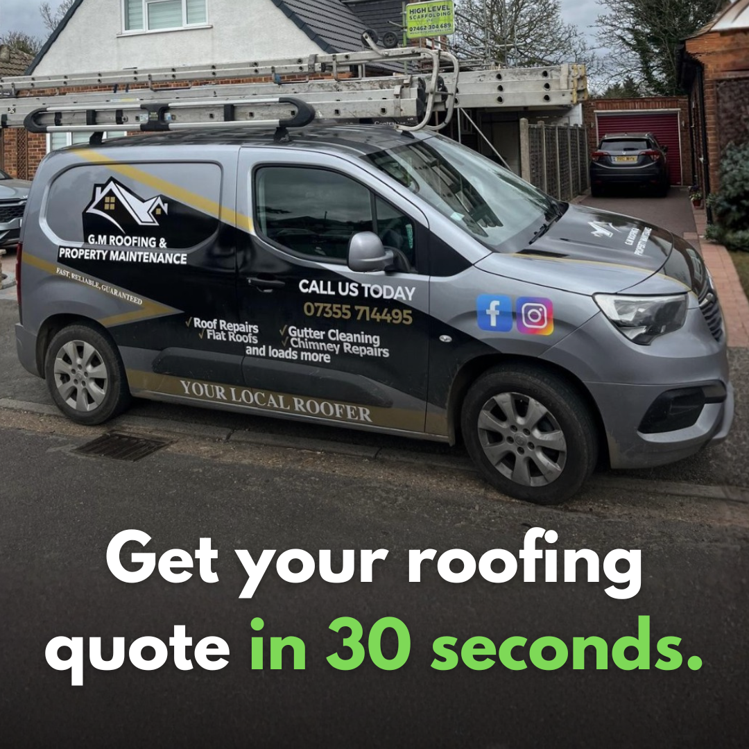 G.M Roofing and Property Maintenance Facebook ad: Your Roof Quote in 30 Seconds