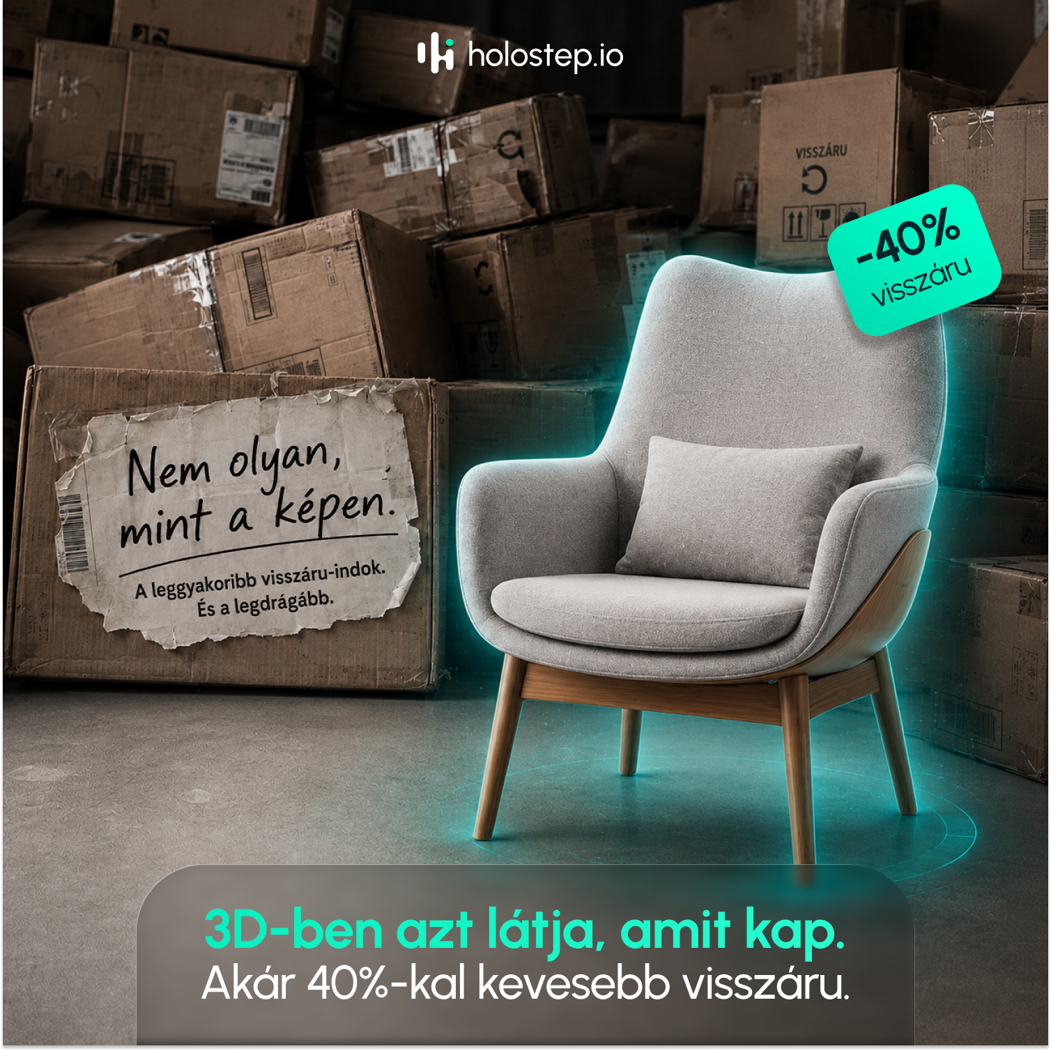 Holostep.io Facebook ad: Mutasd meg 3D-ben, mielőtt elmennek