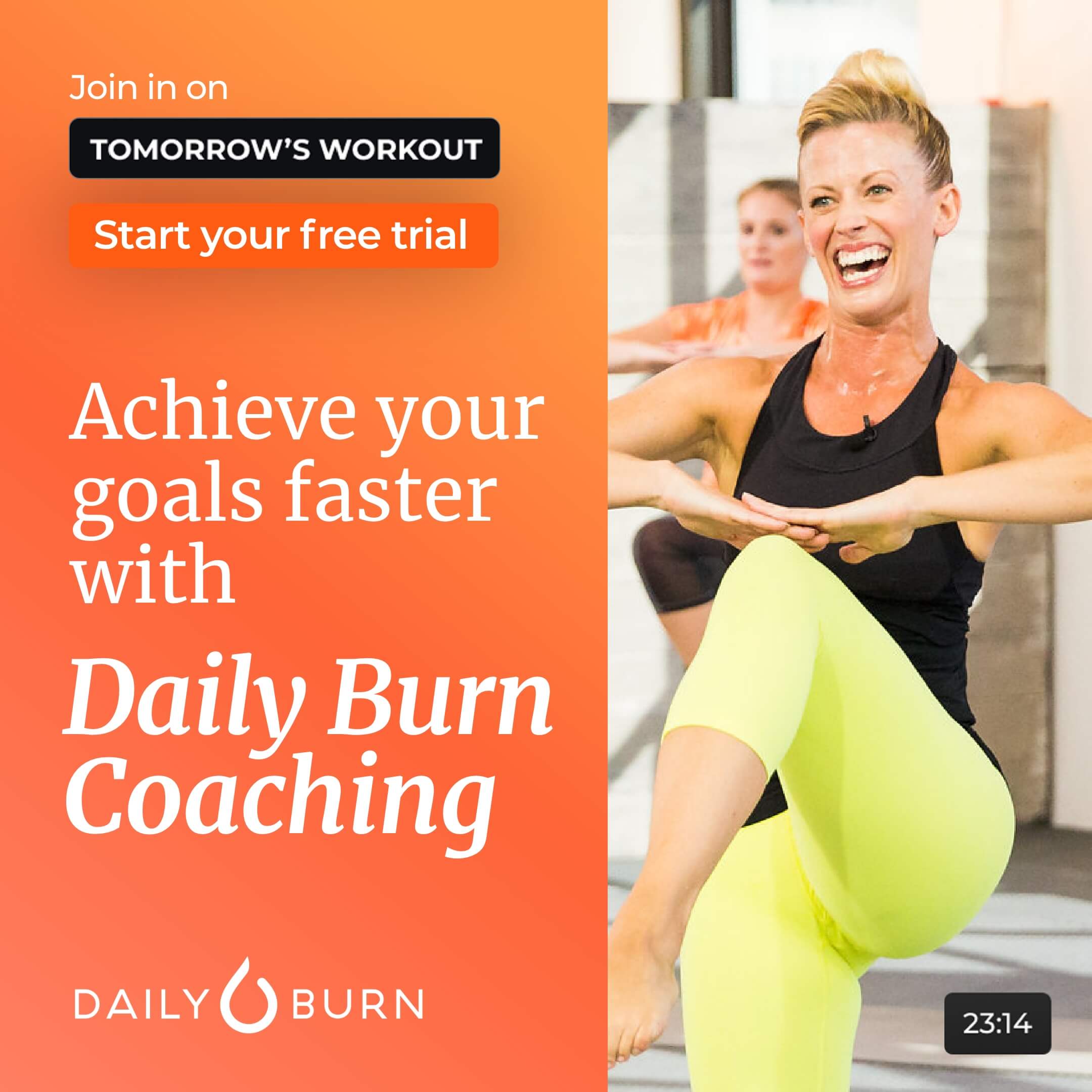 Daily Burn Facebook ad: Strength for the long haul.