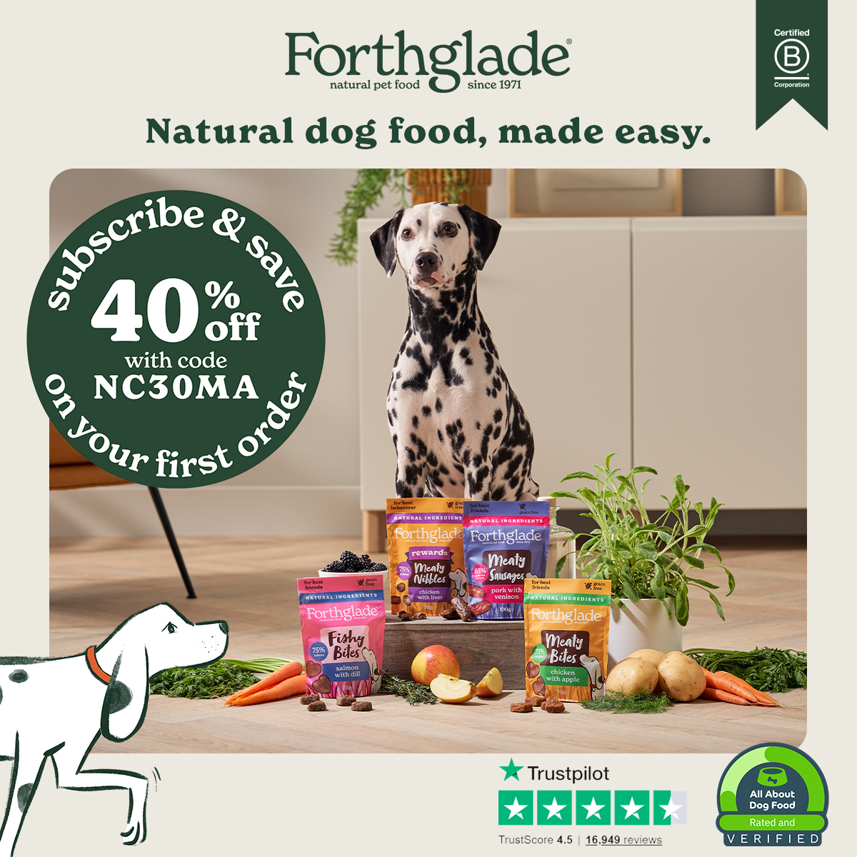 Forthglade Natural Pet Food Facebook ad