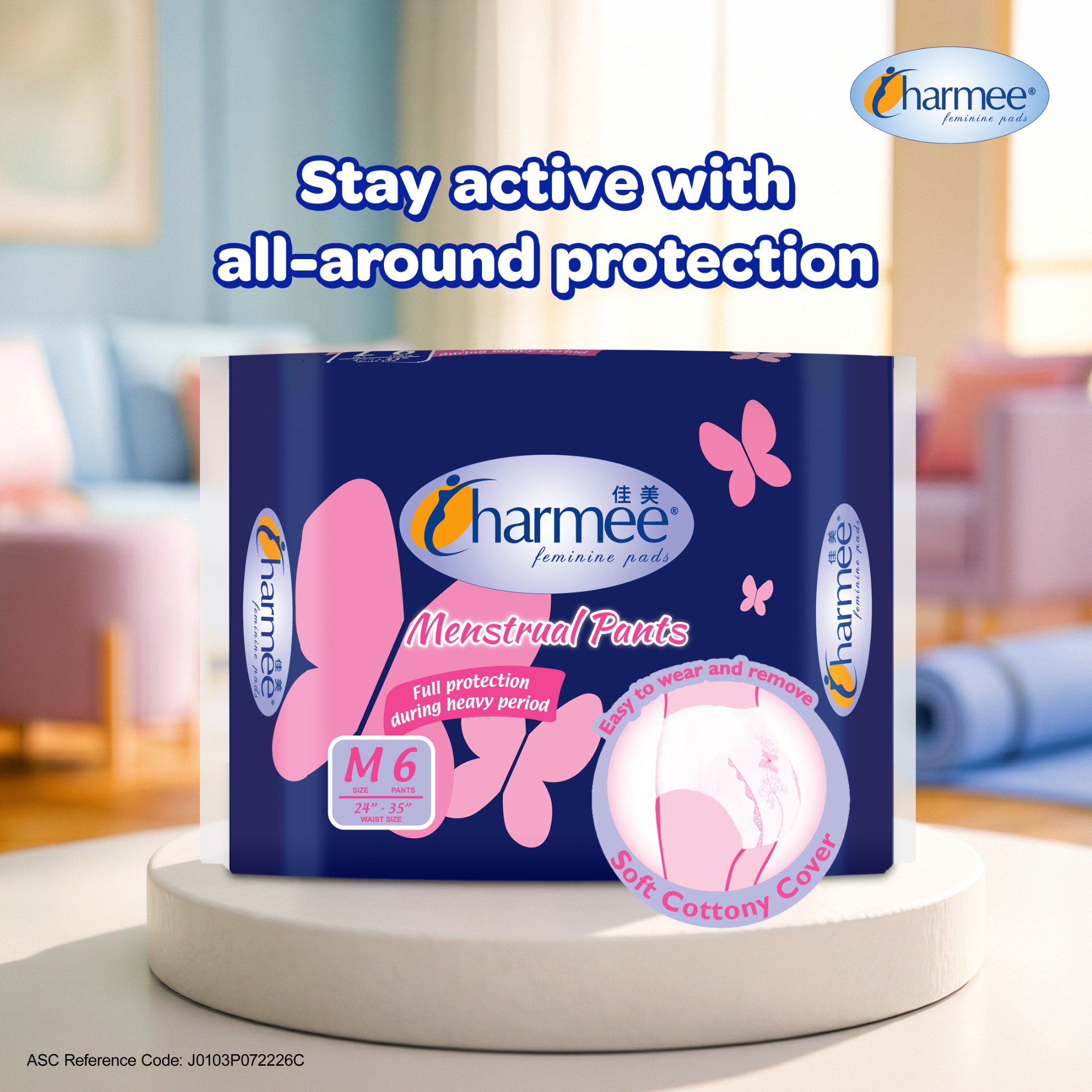 Charmee Feminine Protection Facebook ad: Go With The Flow!