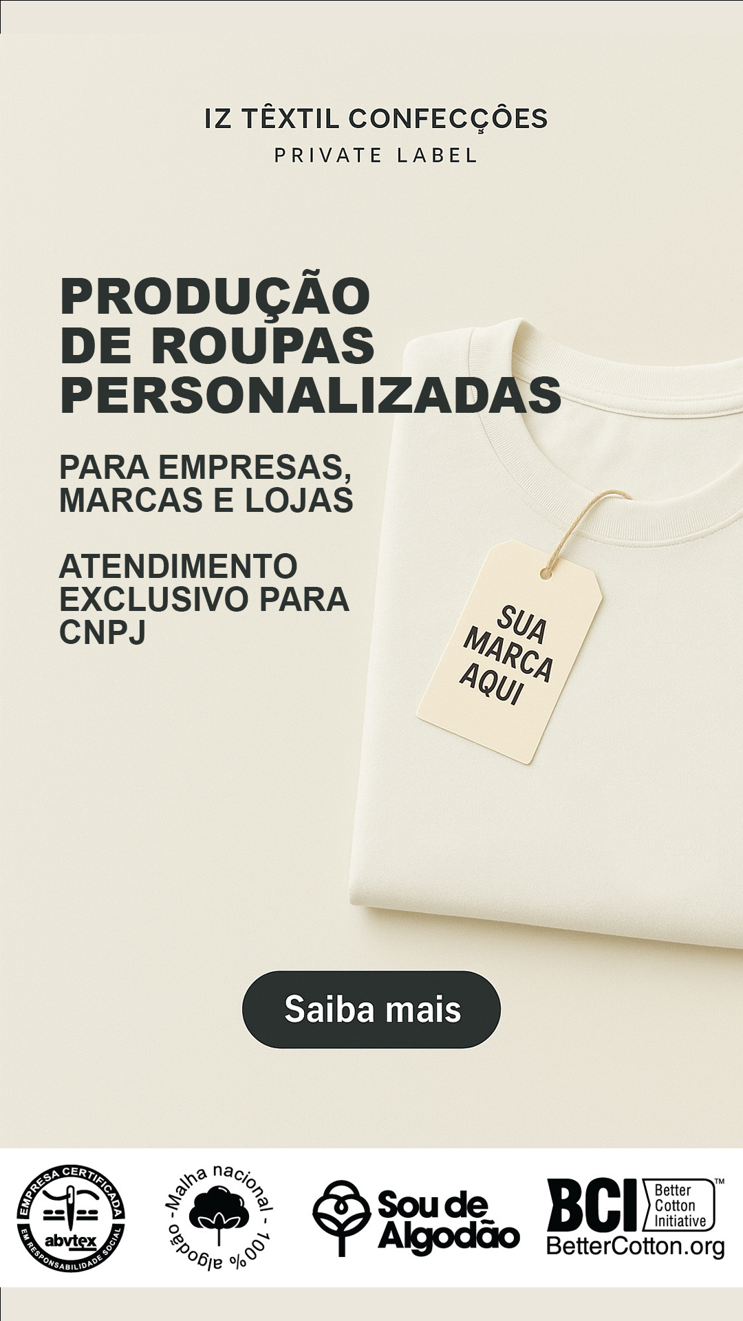 IZ Confecções Private Label Facebook ad