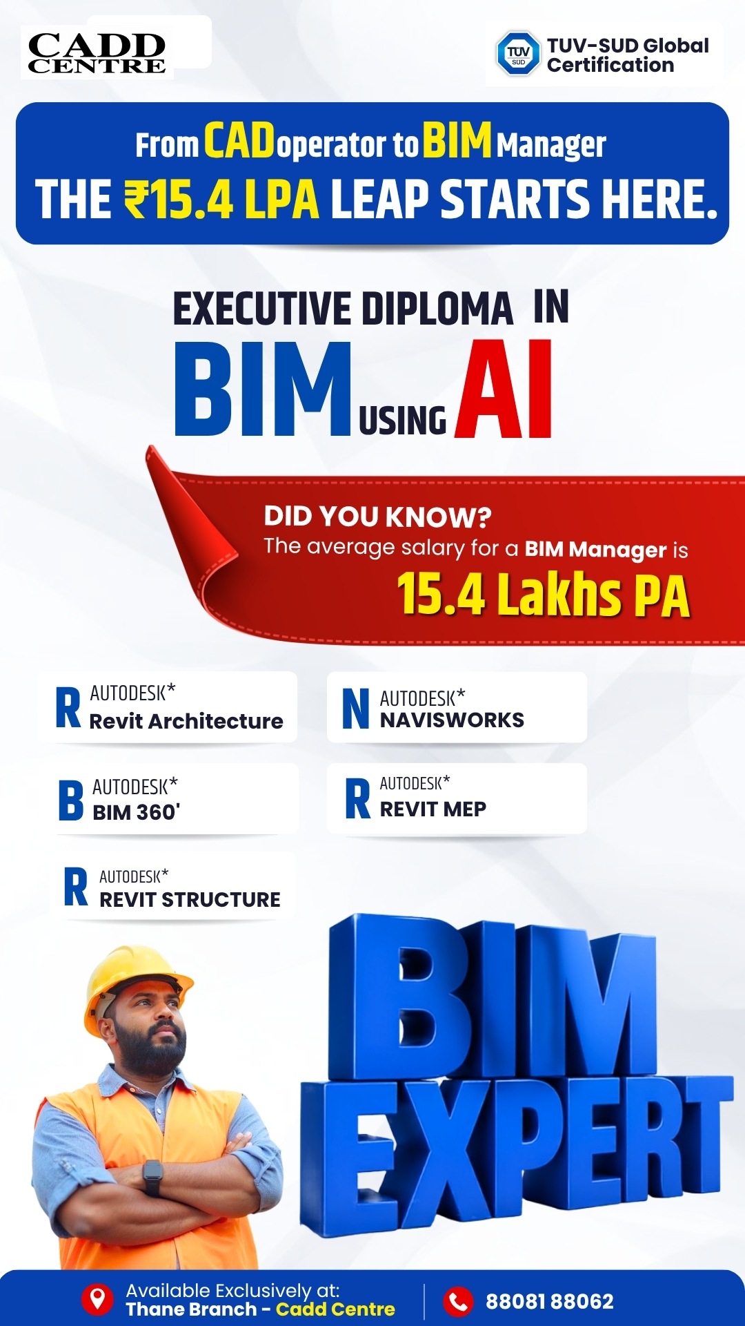 CADD Centre Thane-Airoli-Dombivali Facebook ad: Avg. Package of BIM Manager is 15.4 LPA