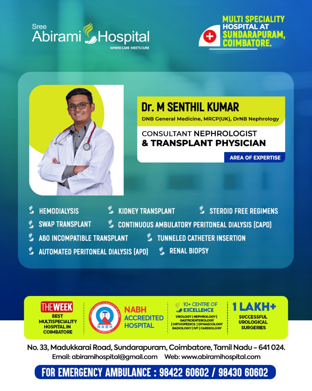 Sree Abirami Hospital Facebook ad