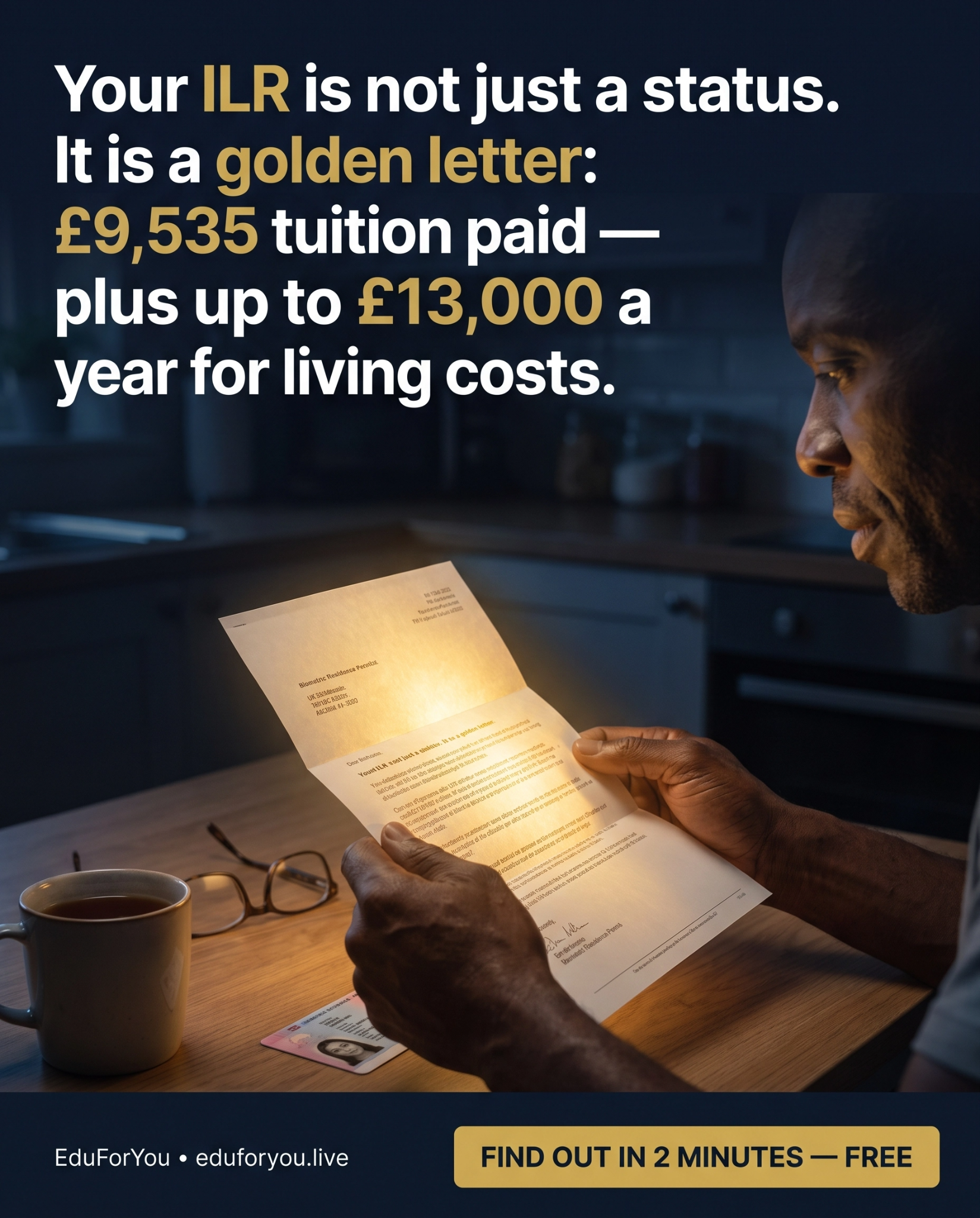 Eduforyou Facebook ad: Your ILR Is Worth Up To £25K/Year