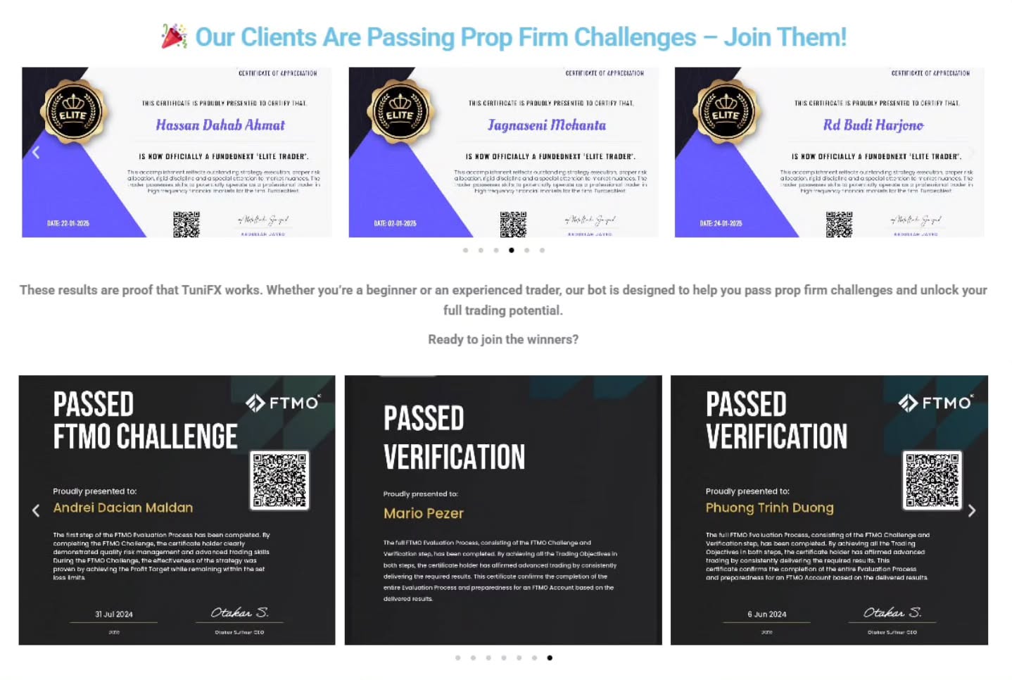 tunifx Facebook ad: Ready to Pass Your Challenge?