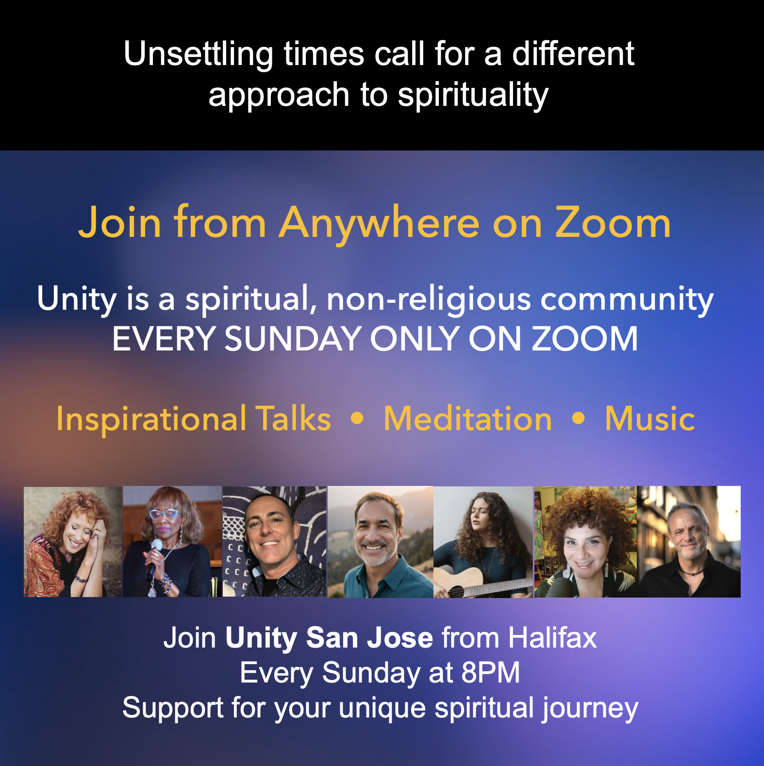 Unity San Jose Facebook ad: A spiritual, non-religious community