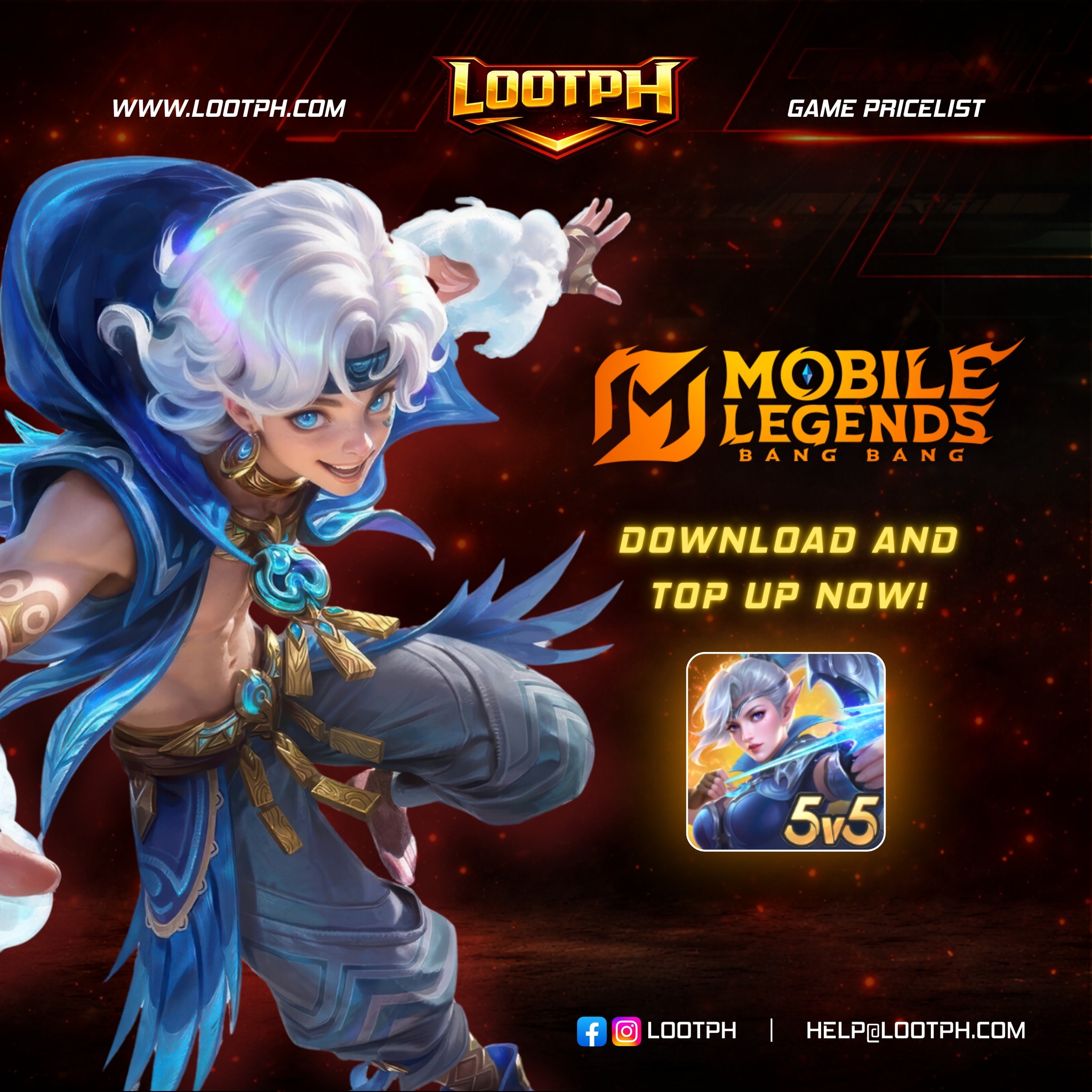 Lootph Facebook ad: PINAKA MURANG GAME & LIVE APP TOP UP