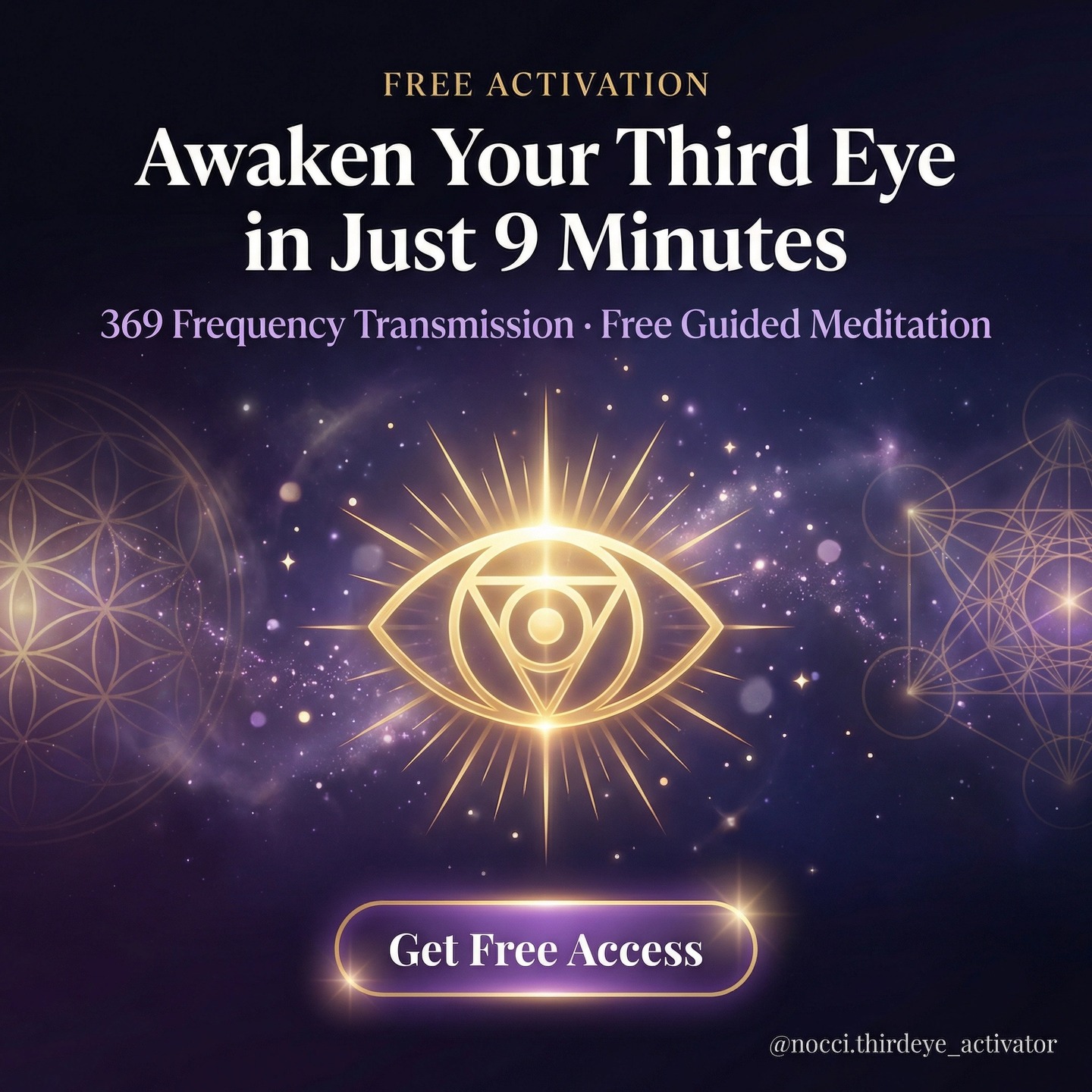 NOCCI Thirdeye Abundance Activator Facebook ad: 369 Third Eye Activation | Free Guided Meditation by NOCCI