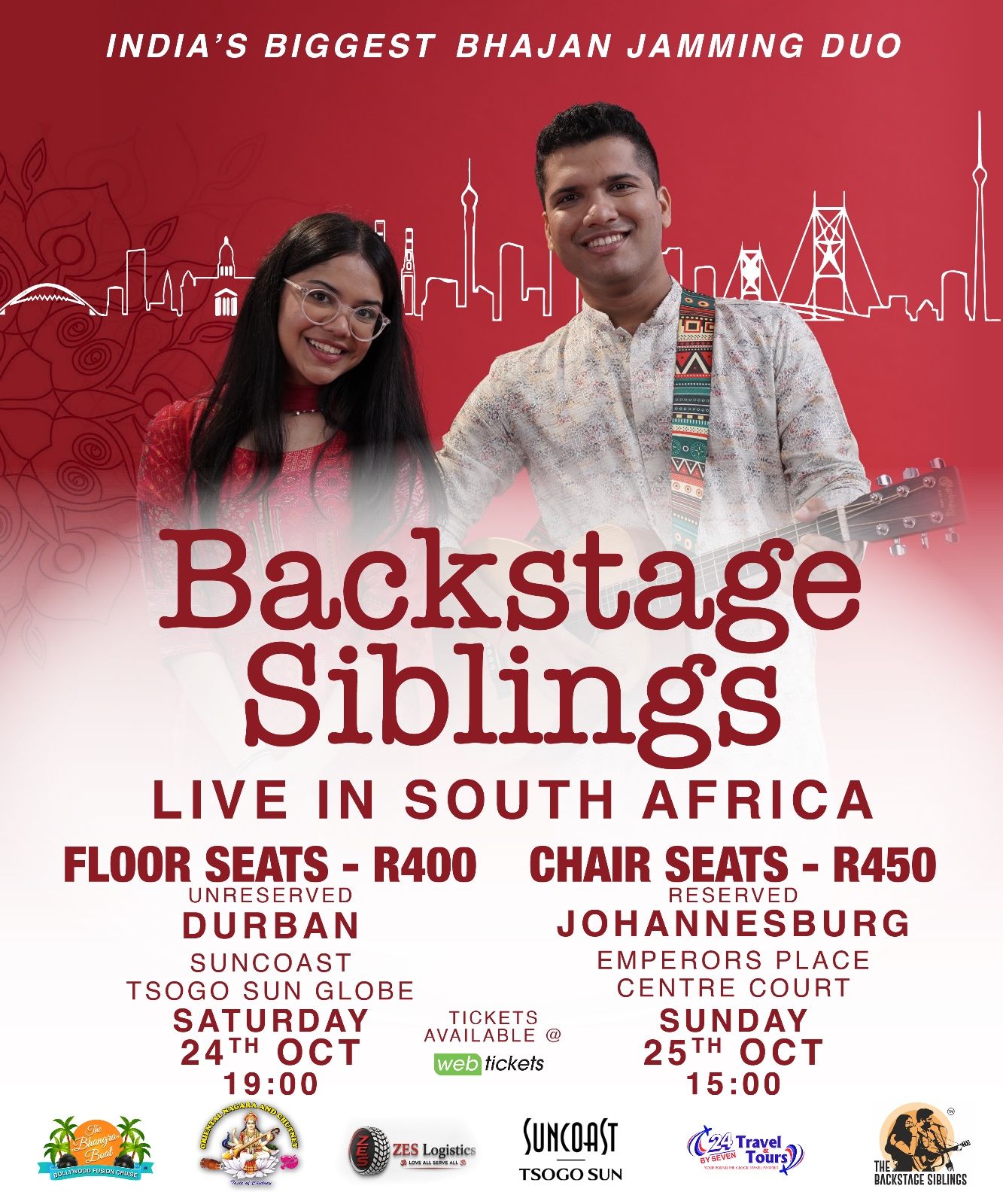 The Bhangra Boat Facebook ad: BACKSTAGE SIBLINGS - LIVE IN SOUTH AFRICA - Durban