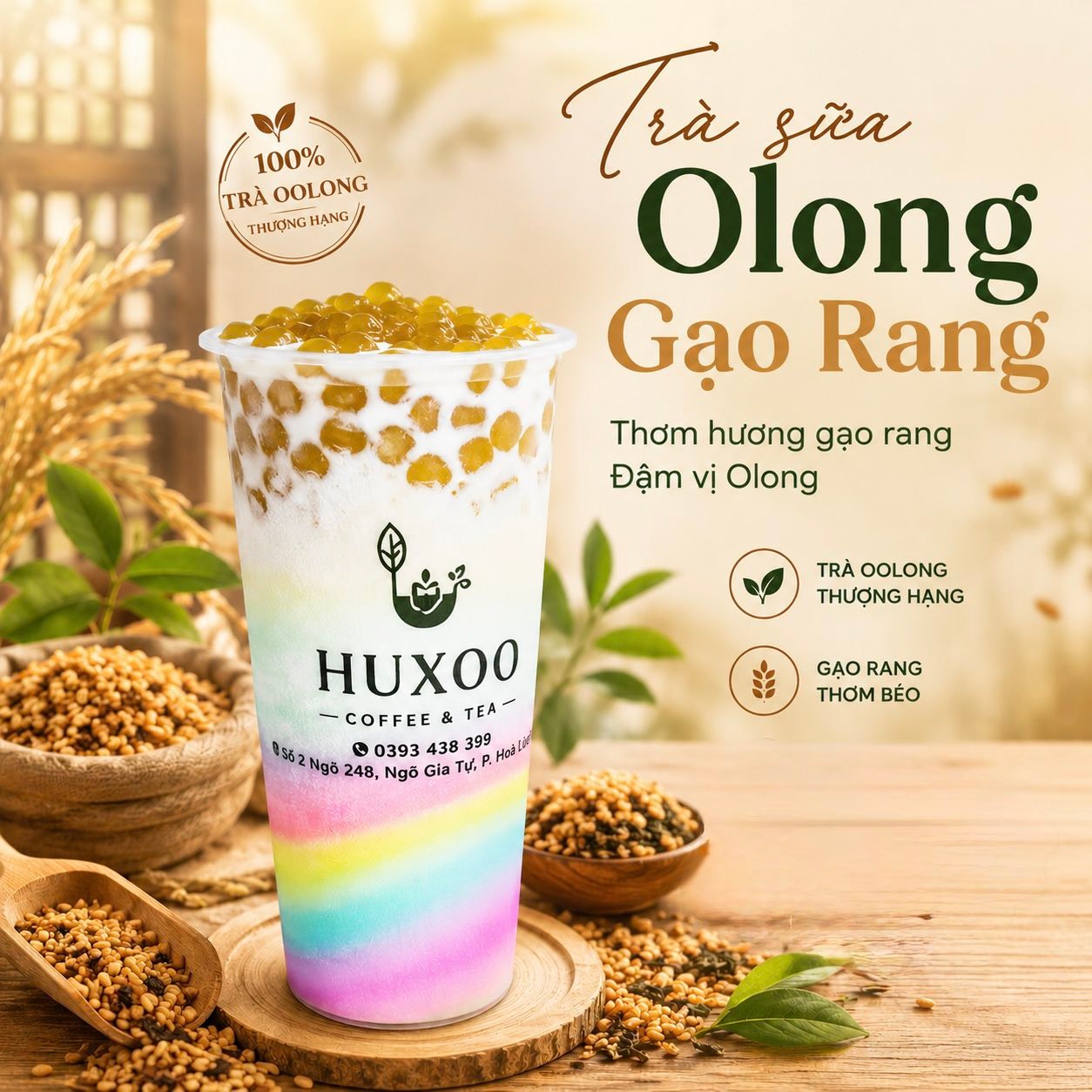 Huxoo Tea Facebook ad: THƯỞNG THỨC BỘ SƯU TẬP TRÀ SỮA OLONG…