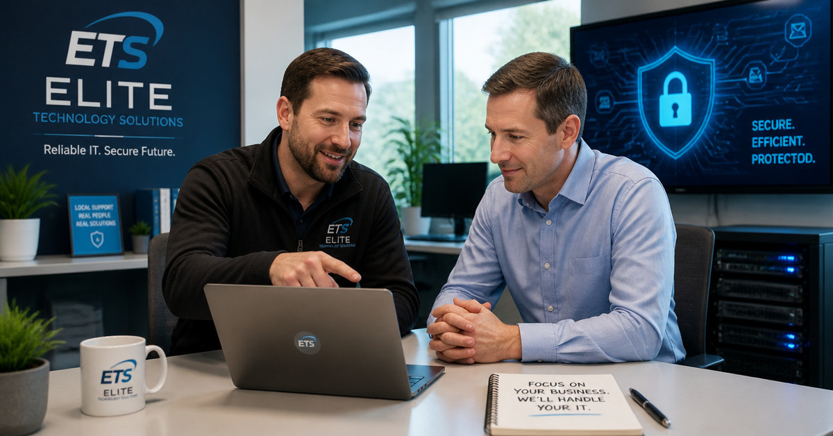 Elite Technology Solutions, LLC. Facebook ad: Fast IT Support From Local Experts