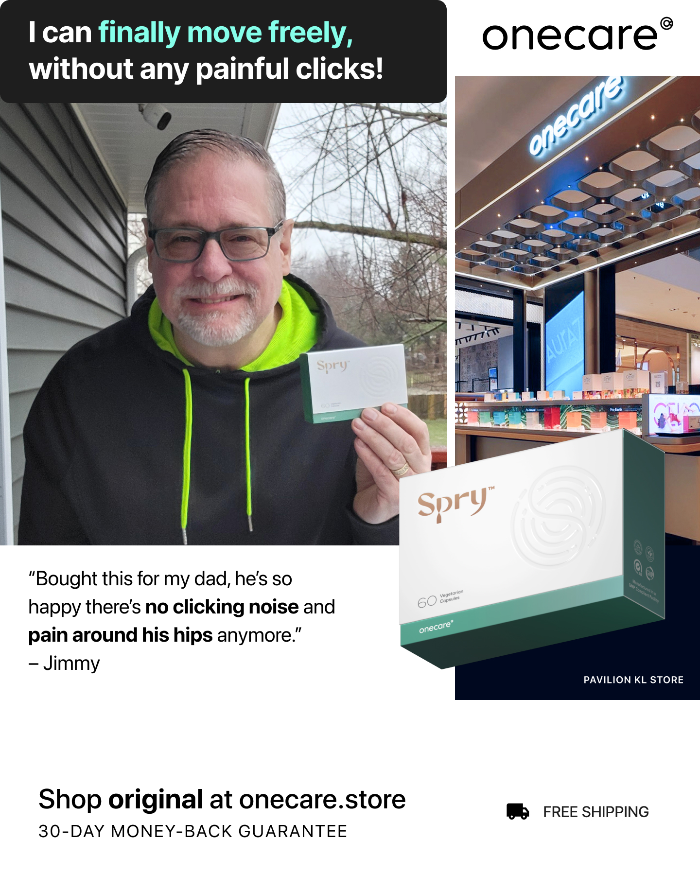 Spry Facebook ad: Spry | Onecare