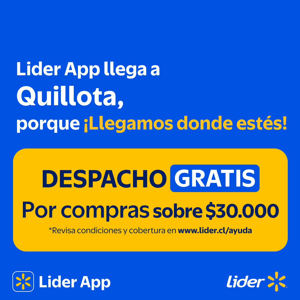 Lider Facebook ad: Compra en Quillota con tu Lider App