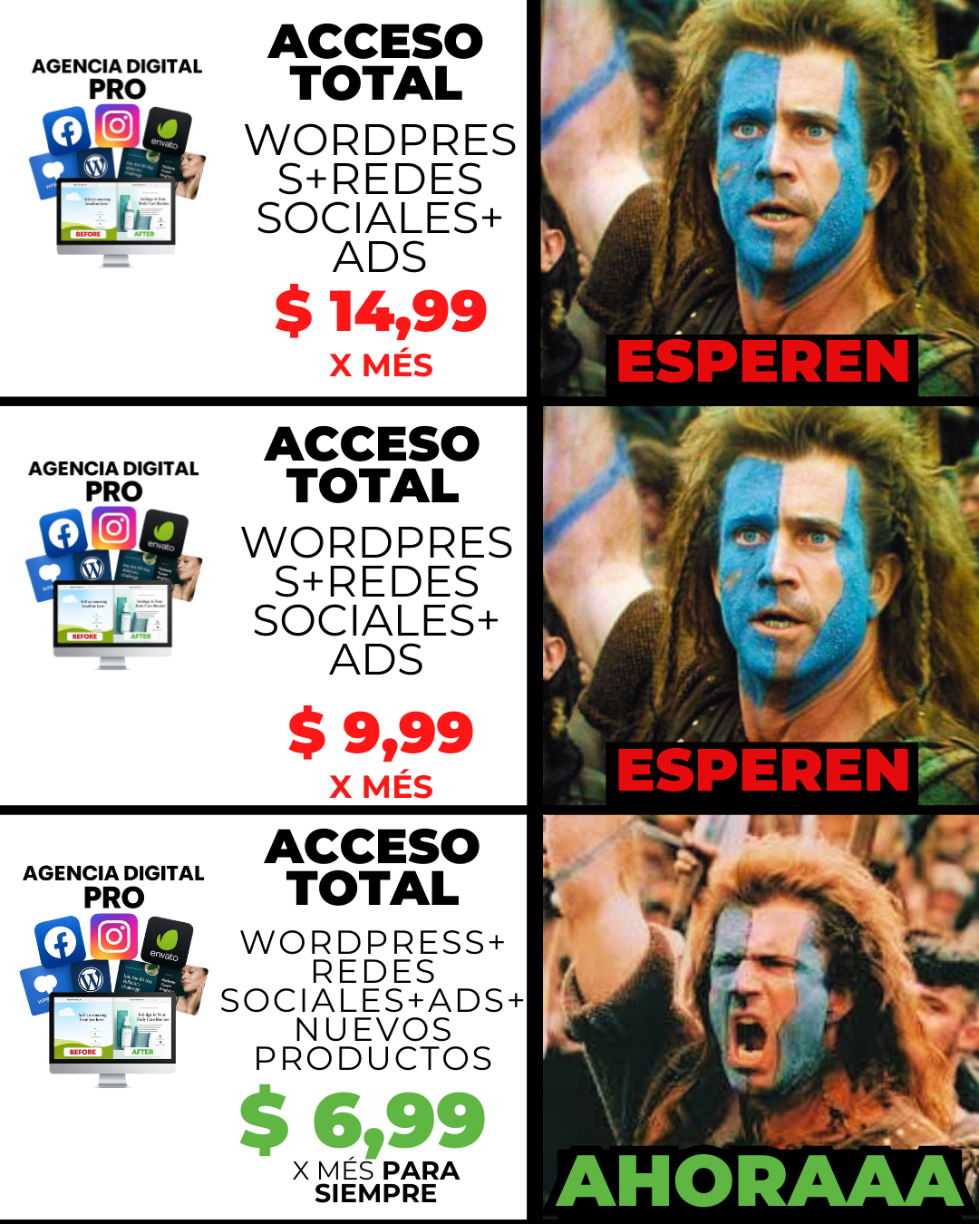 Top-Funnel Marketing Facebook ad: PRECIO CONGELADO DE POR VIDA