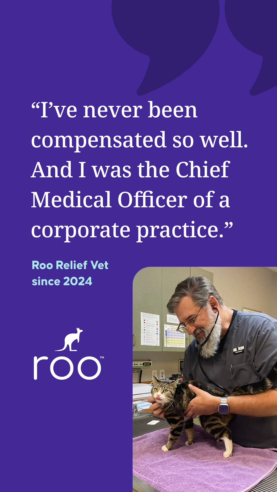 Roo Facebook ad: Join for Free and find high-paying relief shifts today