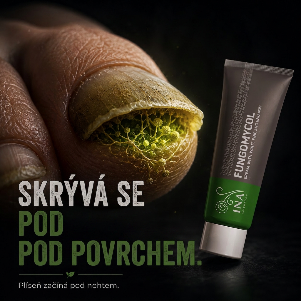 Organická Kosmetika - InaEssentials.cz Facebook ad: Plíseň nehtů začíná tam, kde ji nevidíš.