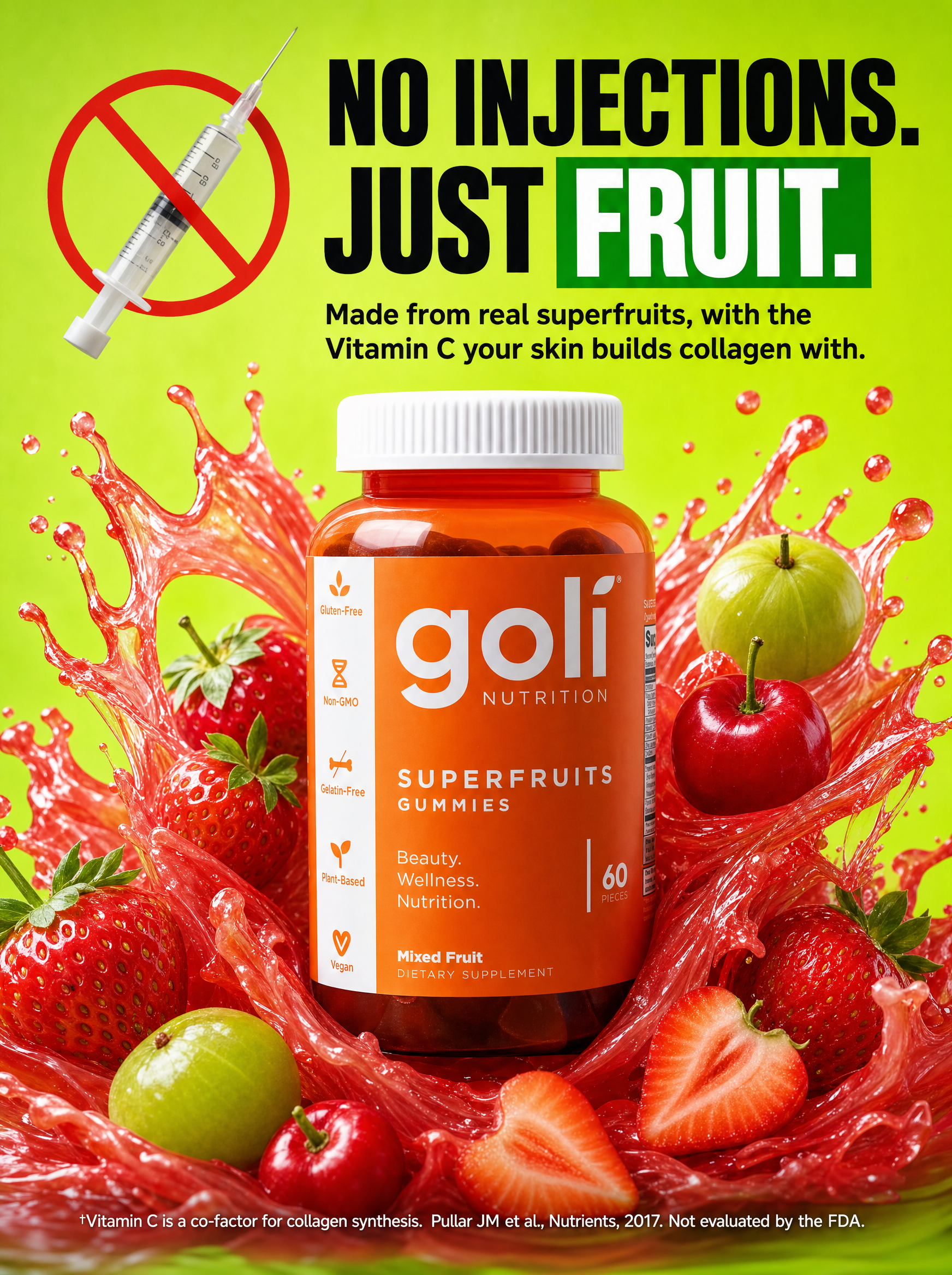 Goli Facebook ad: Skip the Needle. Chew Your Collagen Instead.