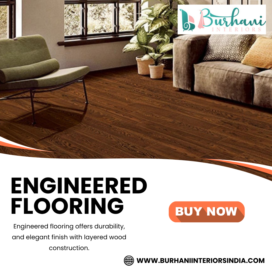 Burhani Interiors Facebook ad: Premium Engineered Flooring, Vinyl Floorings, Roller…