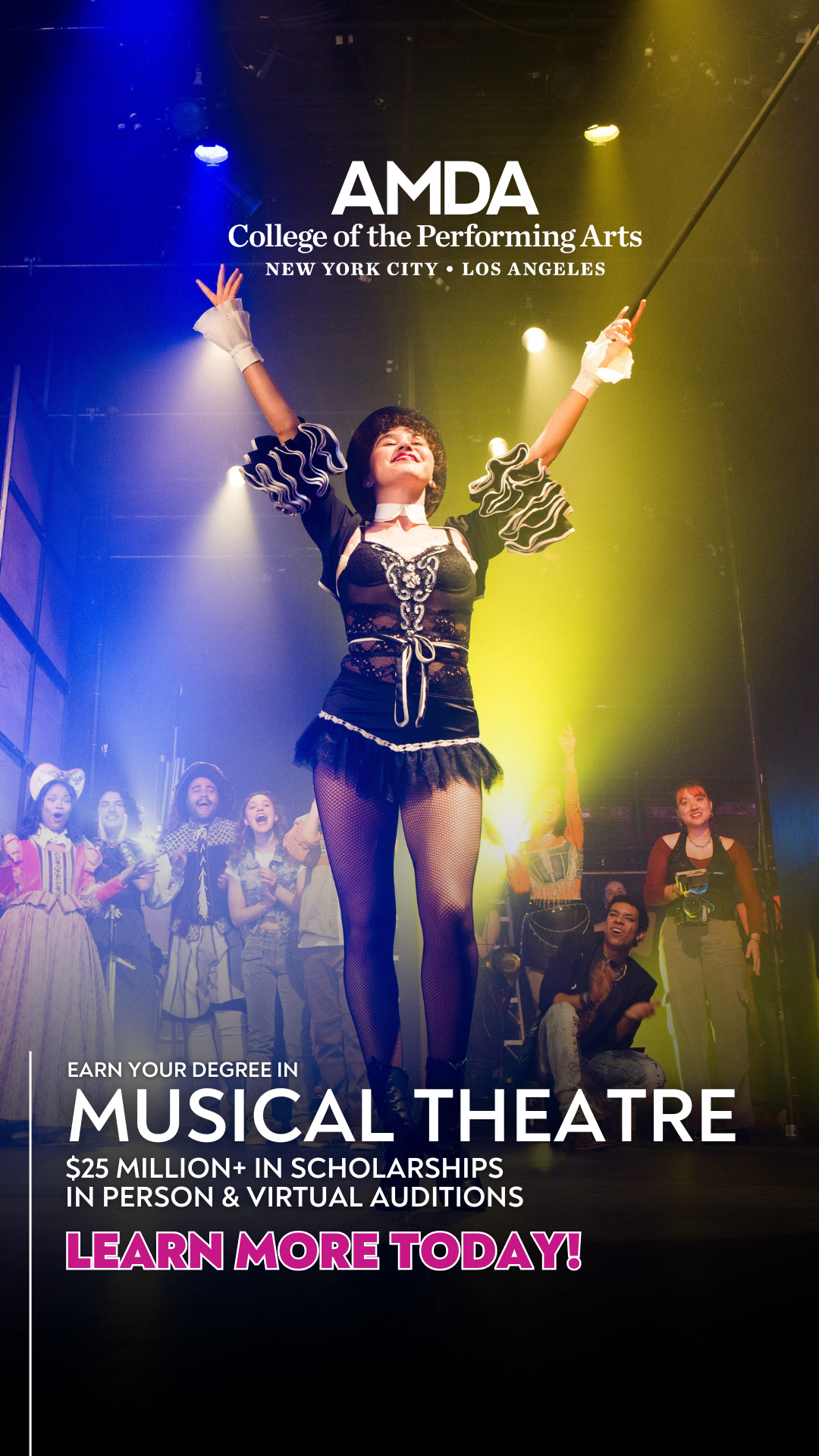 AMDA College Facebook ad