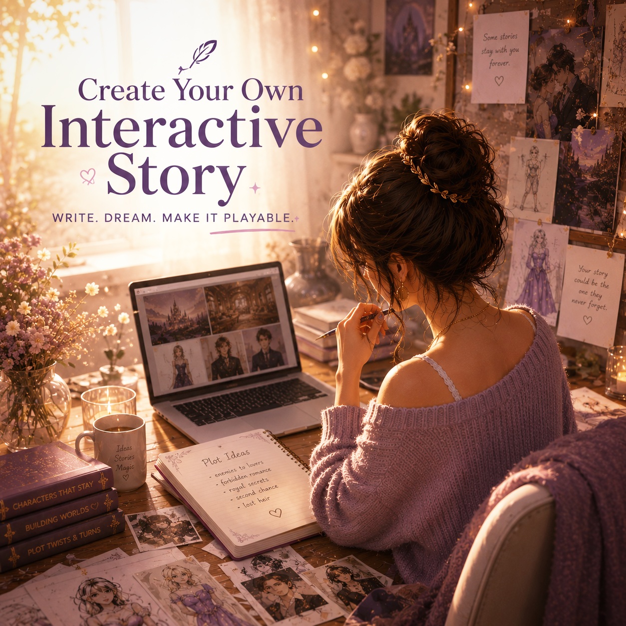 Lush: Interactive Romance Facebook ad: StarRain Games, Immersive Interactive Story Games