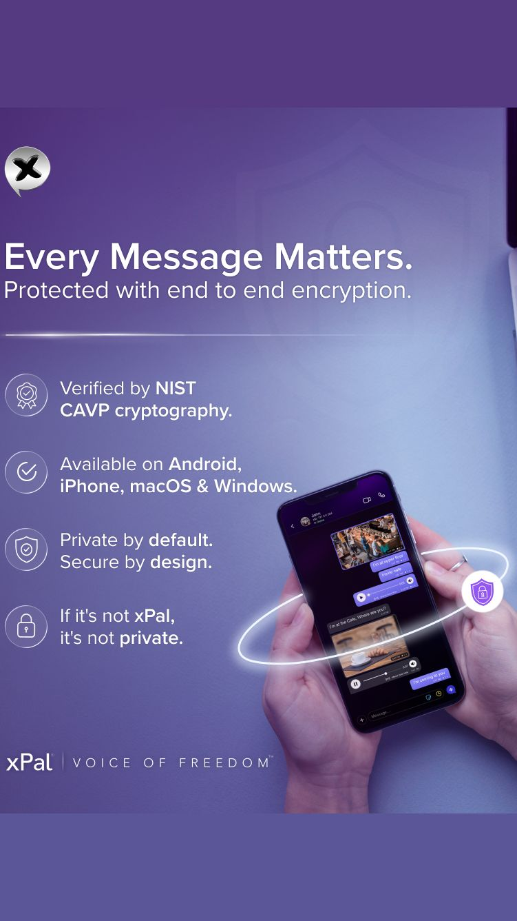 xPal Facebook ad: No Number. No Tracking. Just Private.