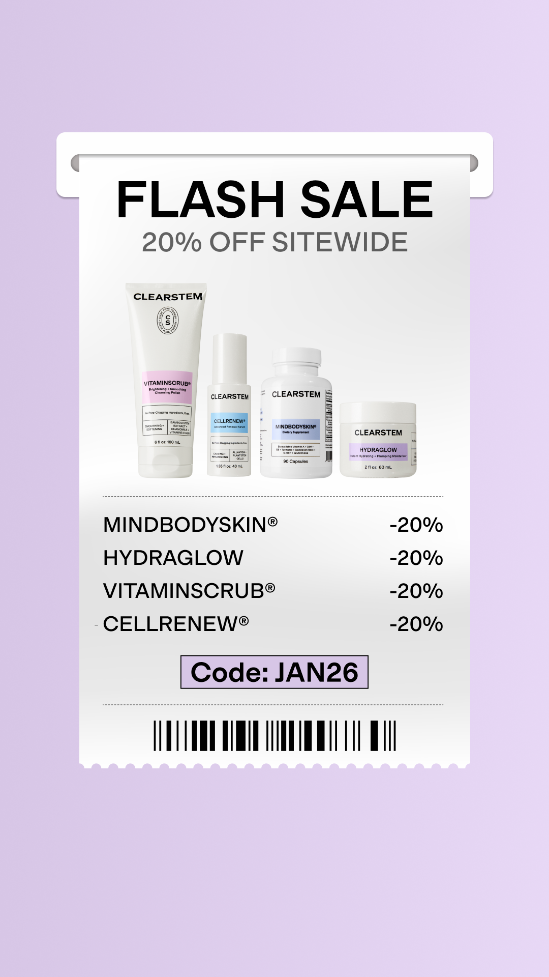 CLEARSTEM Skincare Facebook ad