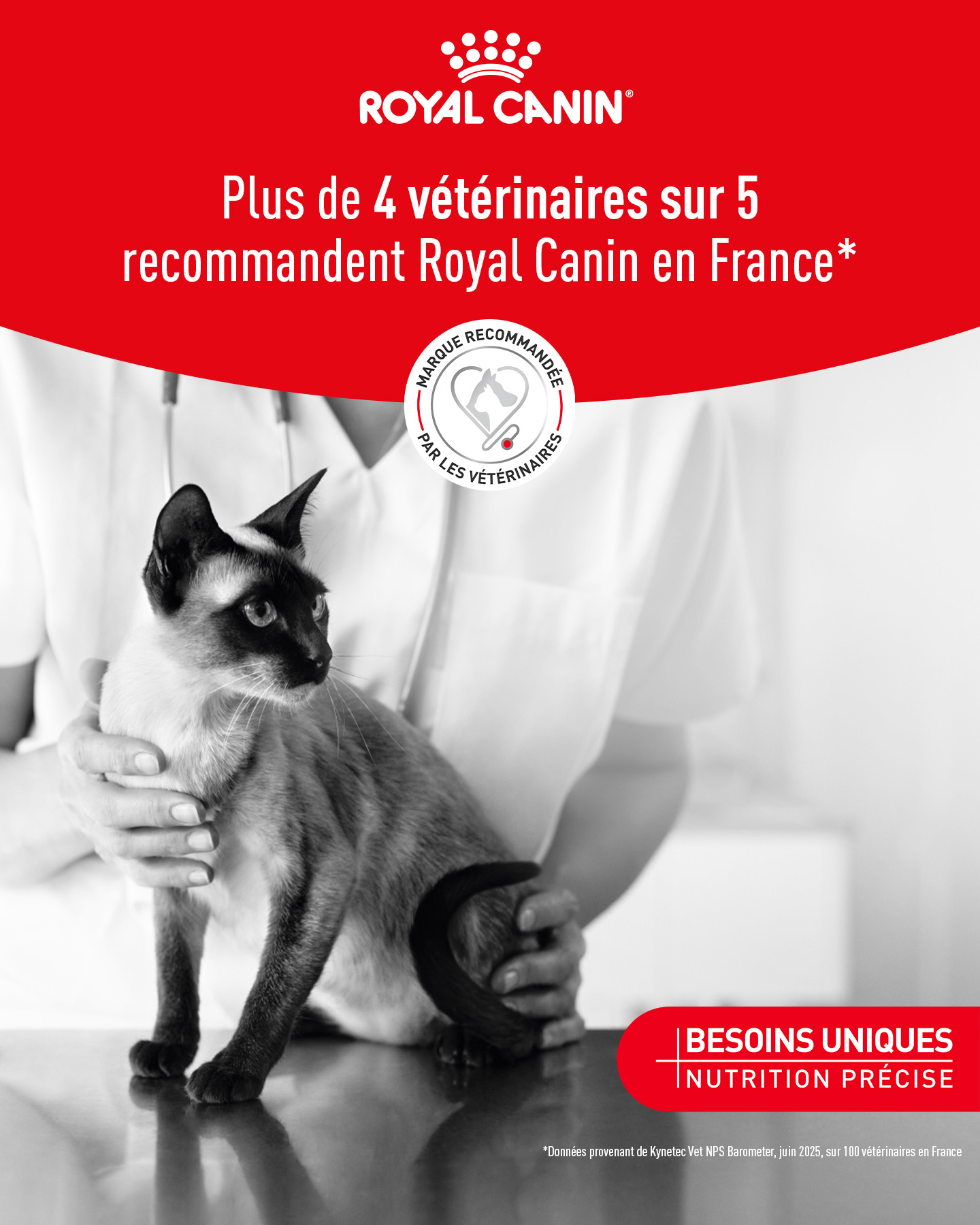 Royal Canin Facebook ad: Grâce aux formules Royal Canin, marque recommandée par…