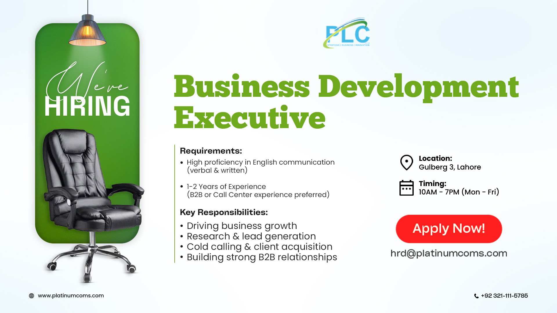 Platinum Communications Facebook ad: Chat with us
