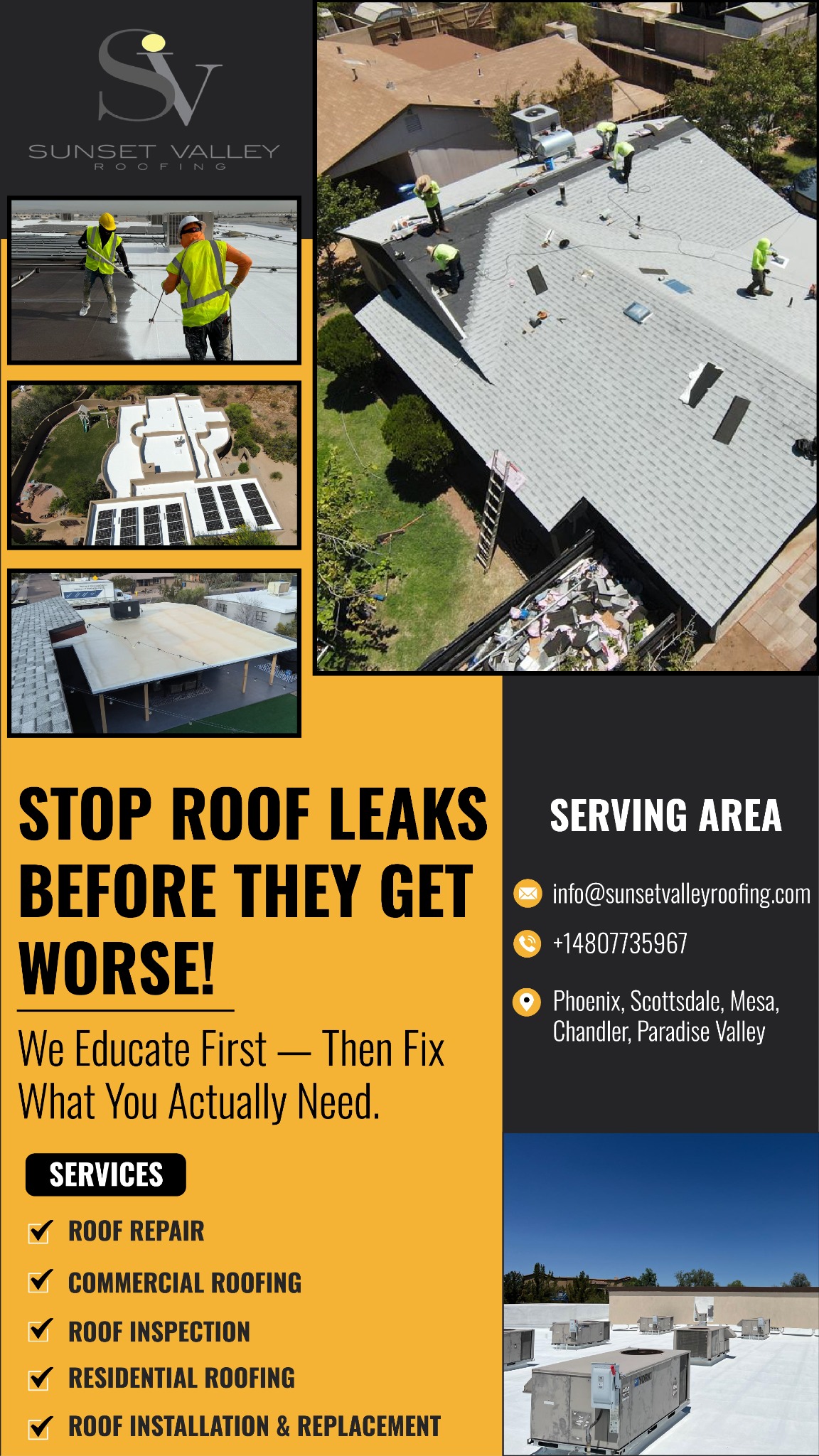 Sunset Valley Roofing LLC Facebook ad