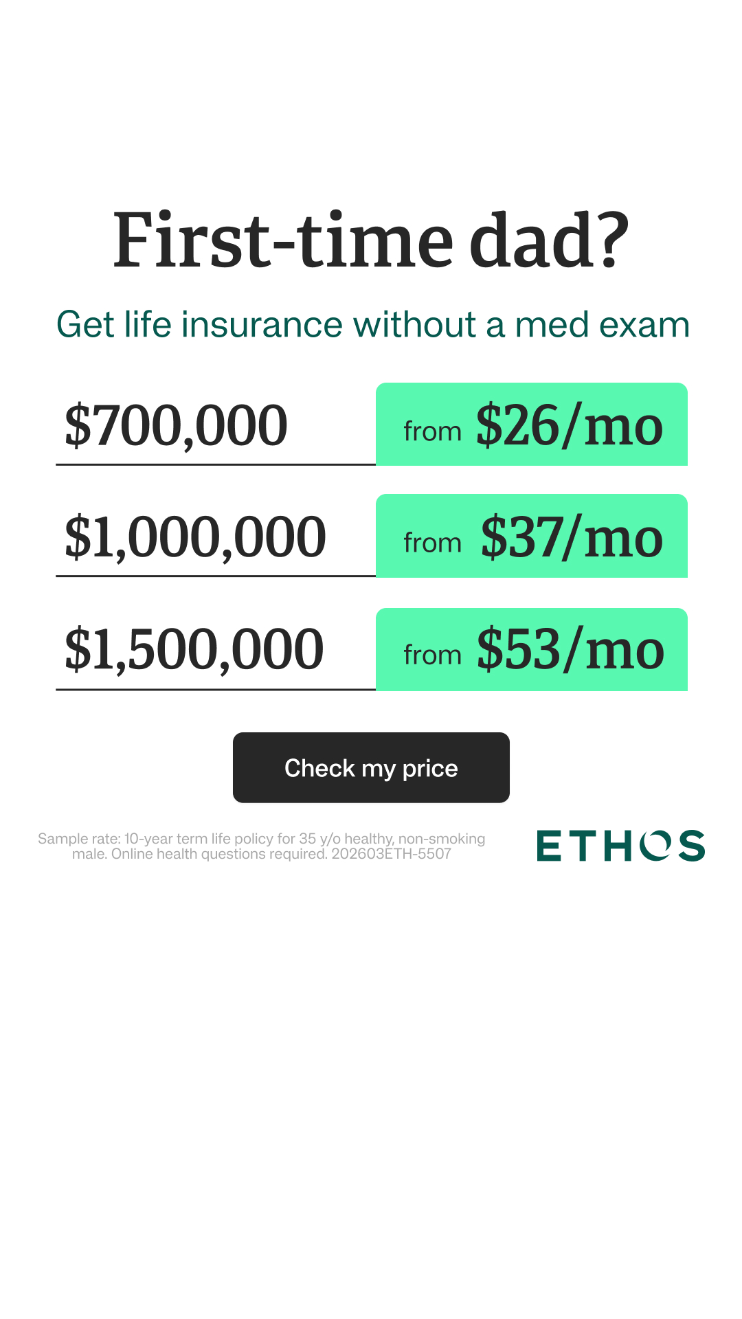 Ethos Facebook ad