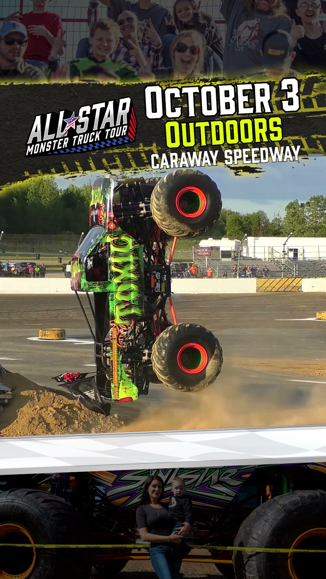 All Star Monster Truck Tour Facebook ad: GET THE KIDS OFF THE SCREENS & INTO…