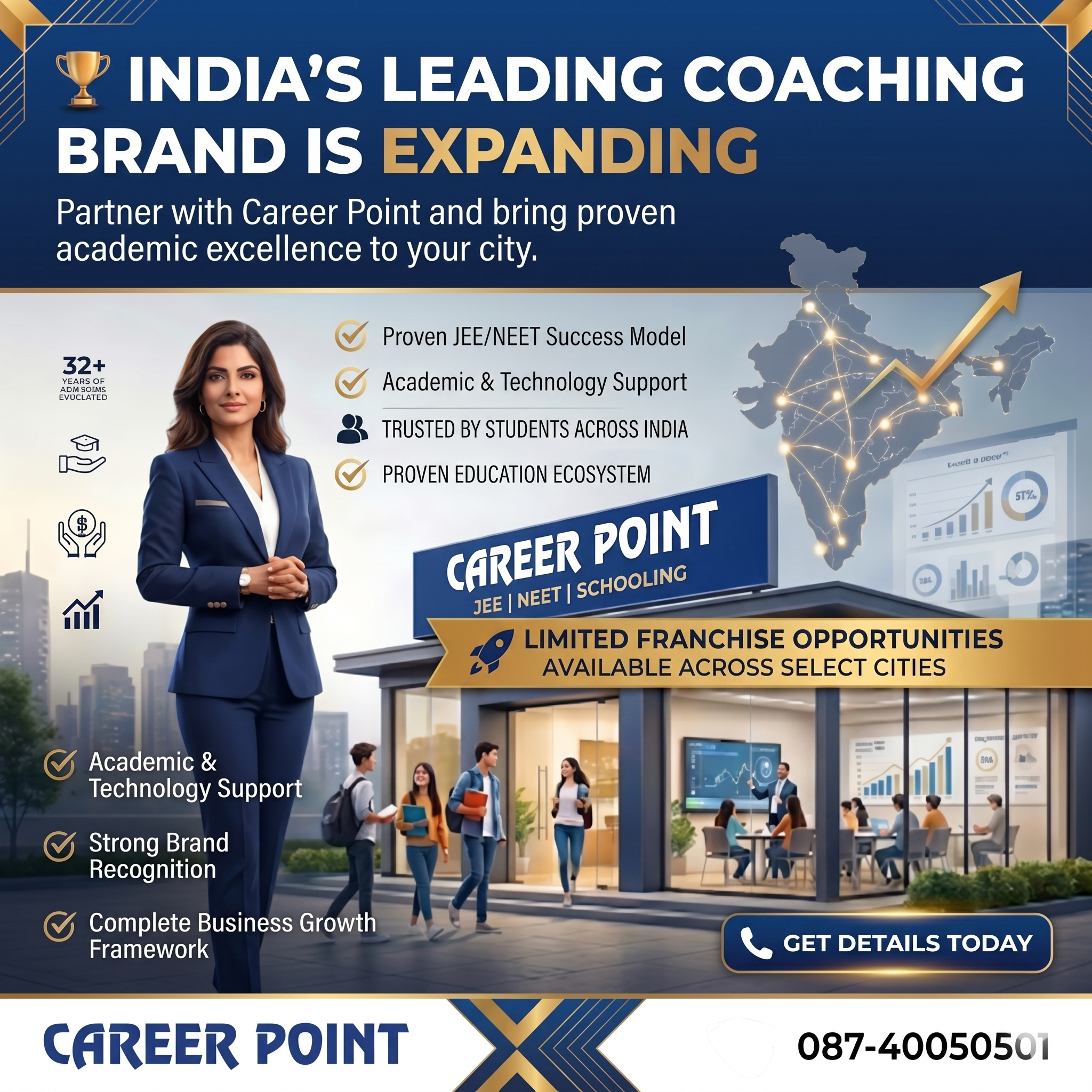 Career Point Facebook ad: Start Your Own Coaching Institute with Career Point