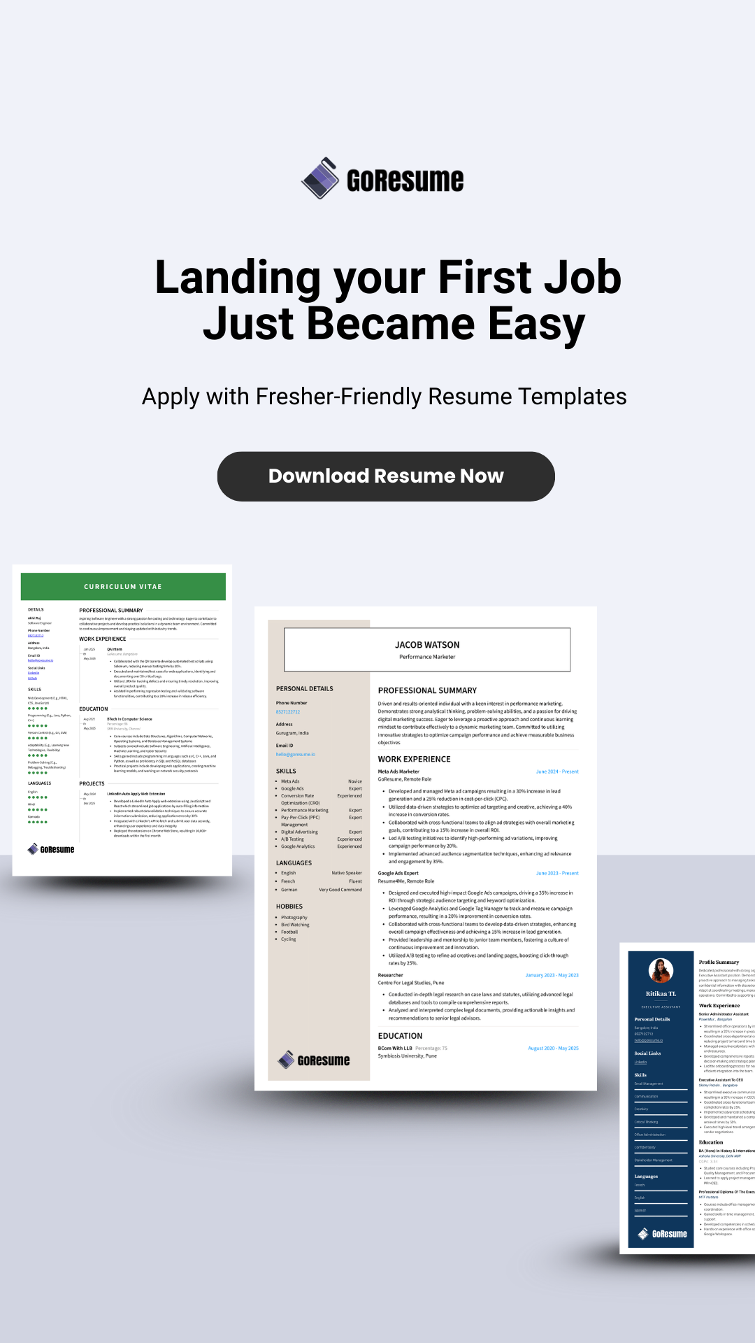 GoResume Facebook ad