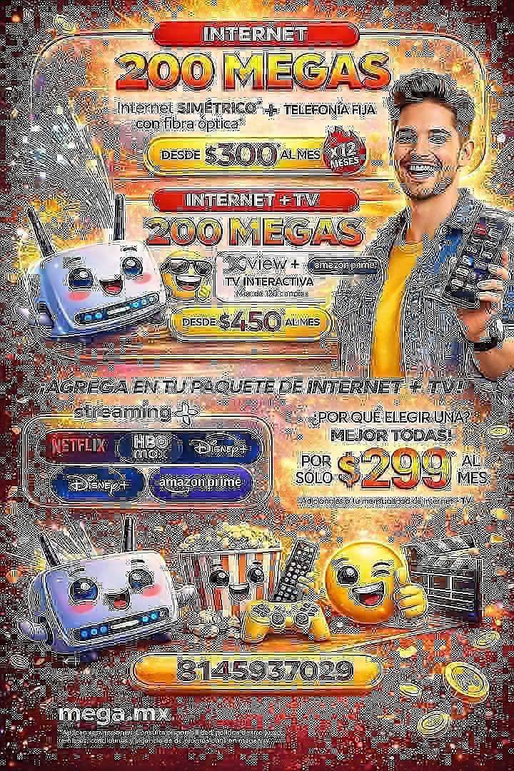 Megacable Facebook ad: INTERNET SIMETRICO DE ALTA VELOCIDAD