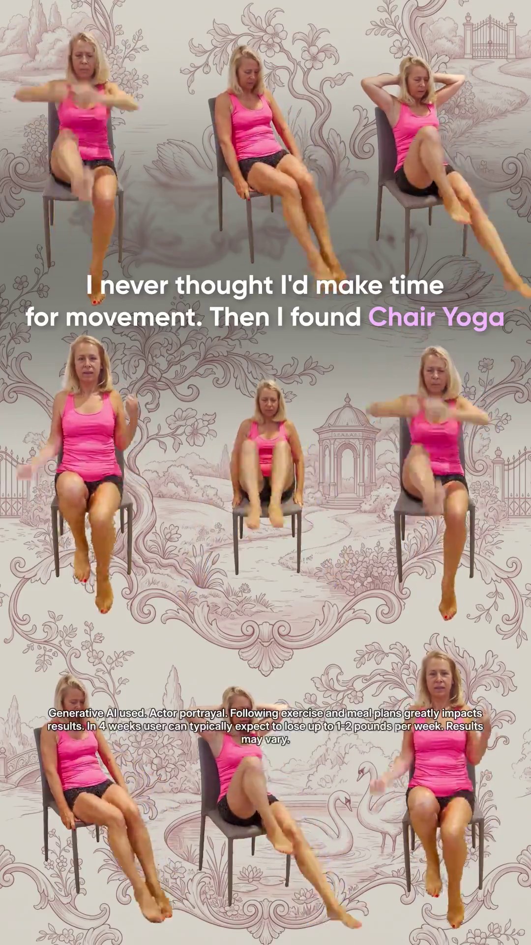 Tori Repa Facebook ad: Start Chair Yoga routine